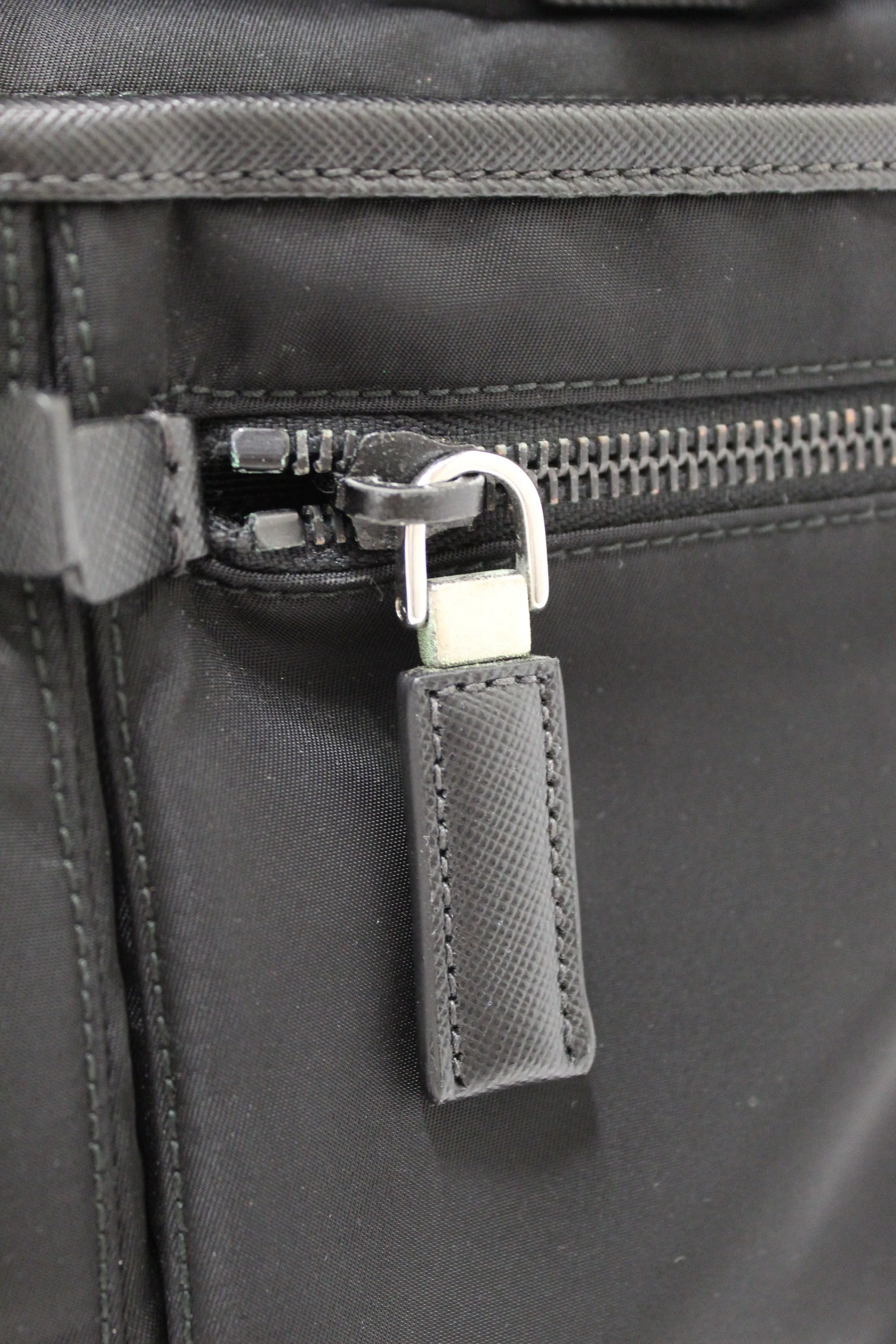 Authentic Prada Black Re-Nylon Pocket Tote Shoulder Bag