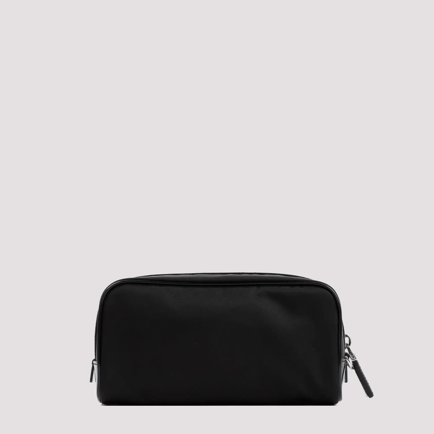 BLACK RE-NYLON AND BRUSHED LEATHER CARRIER