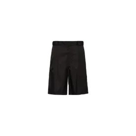 BLACK RE-NYLON BERMUDA SHORTS WITH LOGO