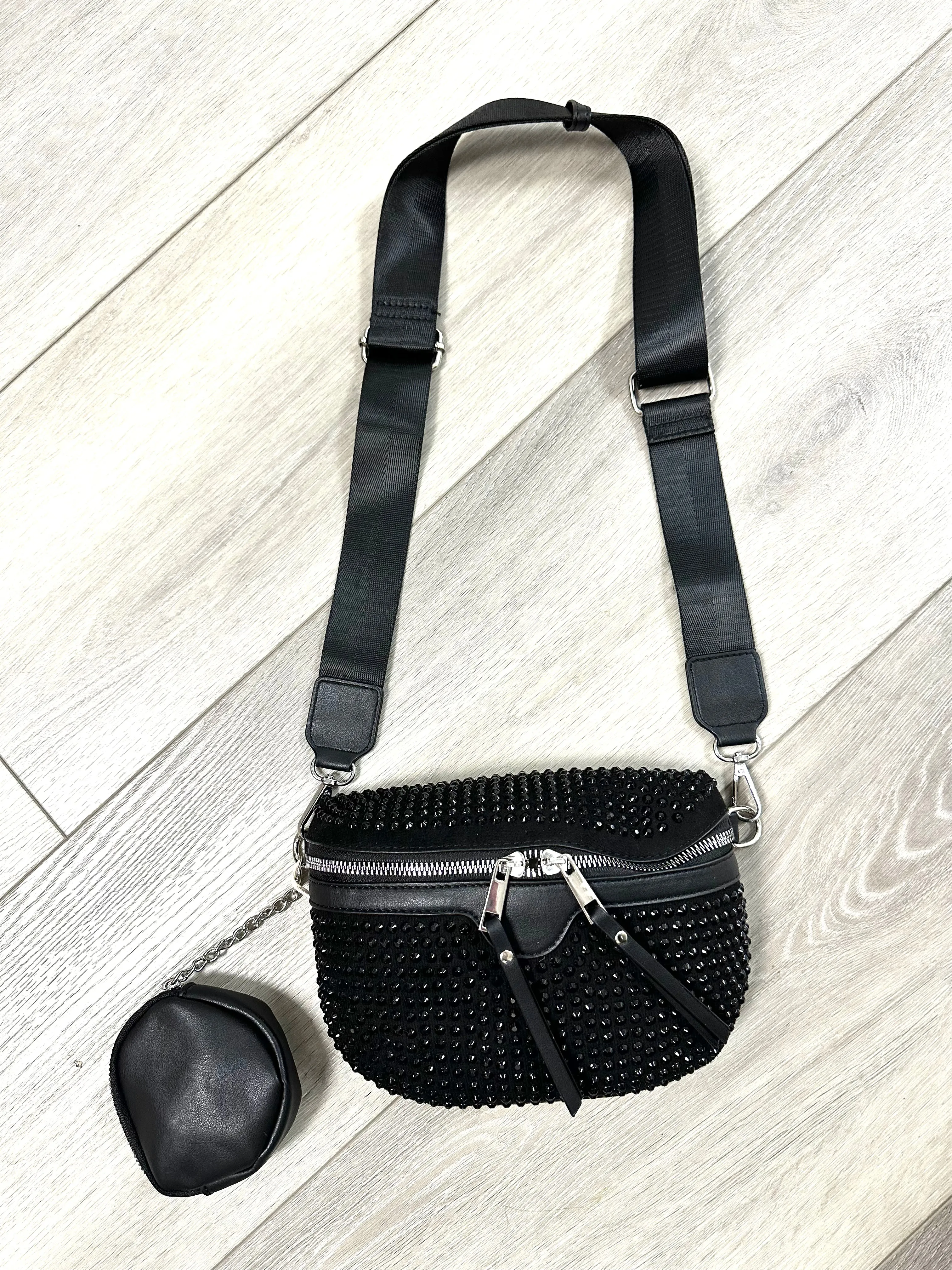 Black Studded Crossbody