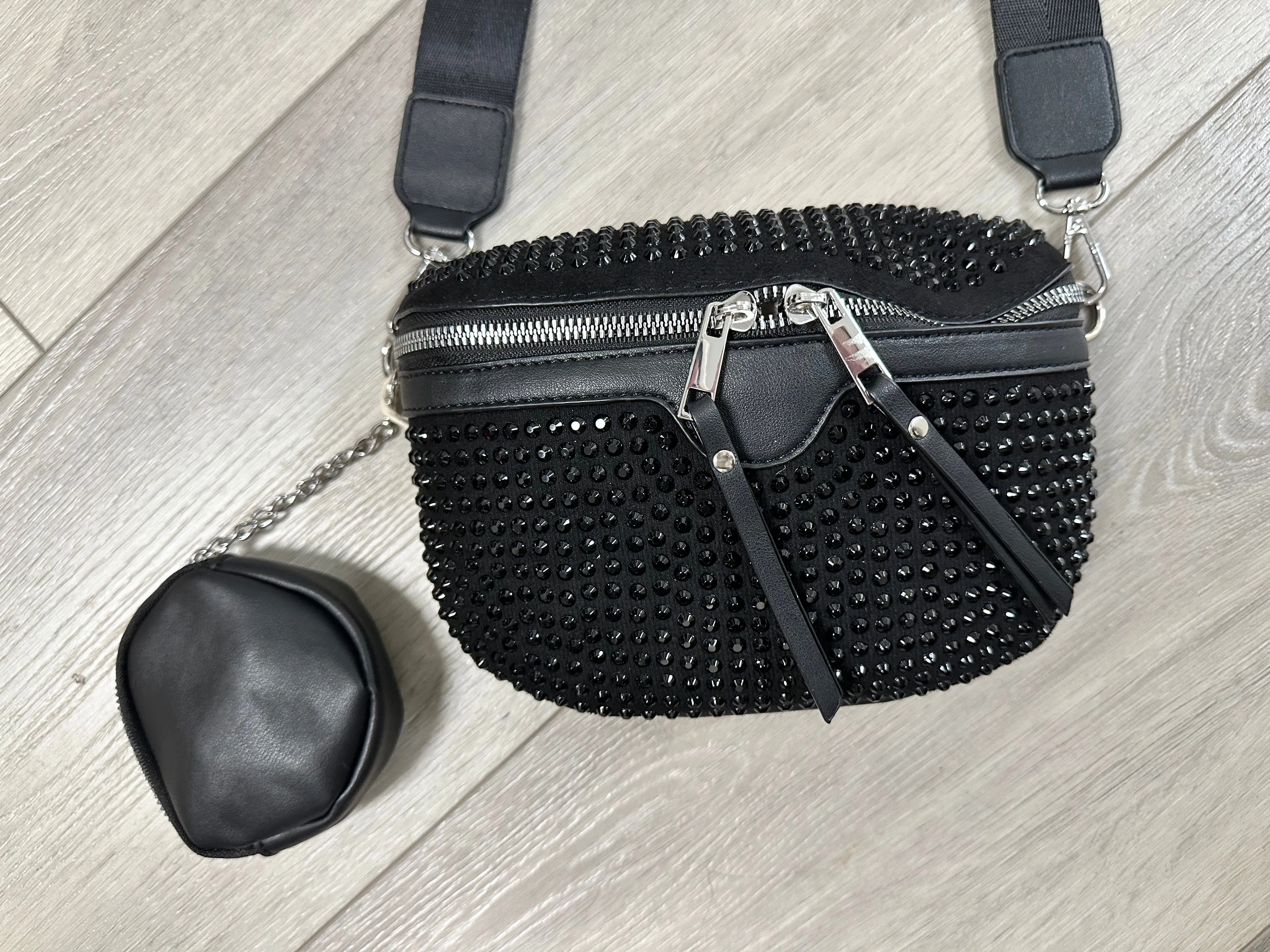 Black Studded Crossbody
