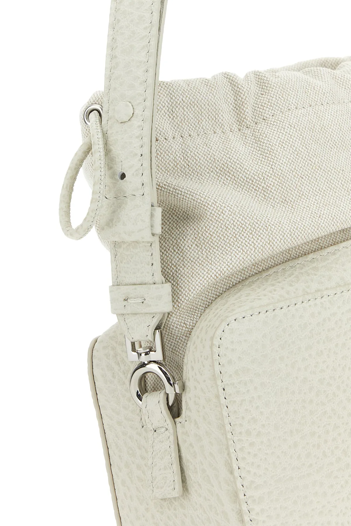 Chalk leather and fabric 5AC bucket bag