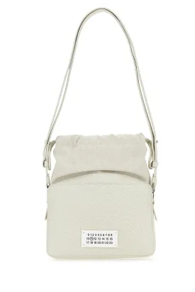Chalk leather and fabric 5AC bucket bag