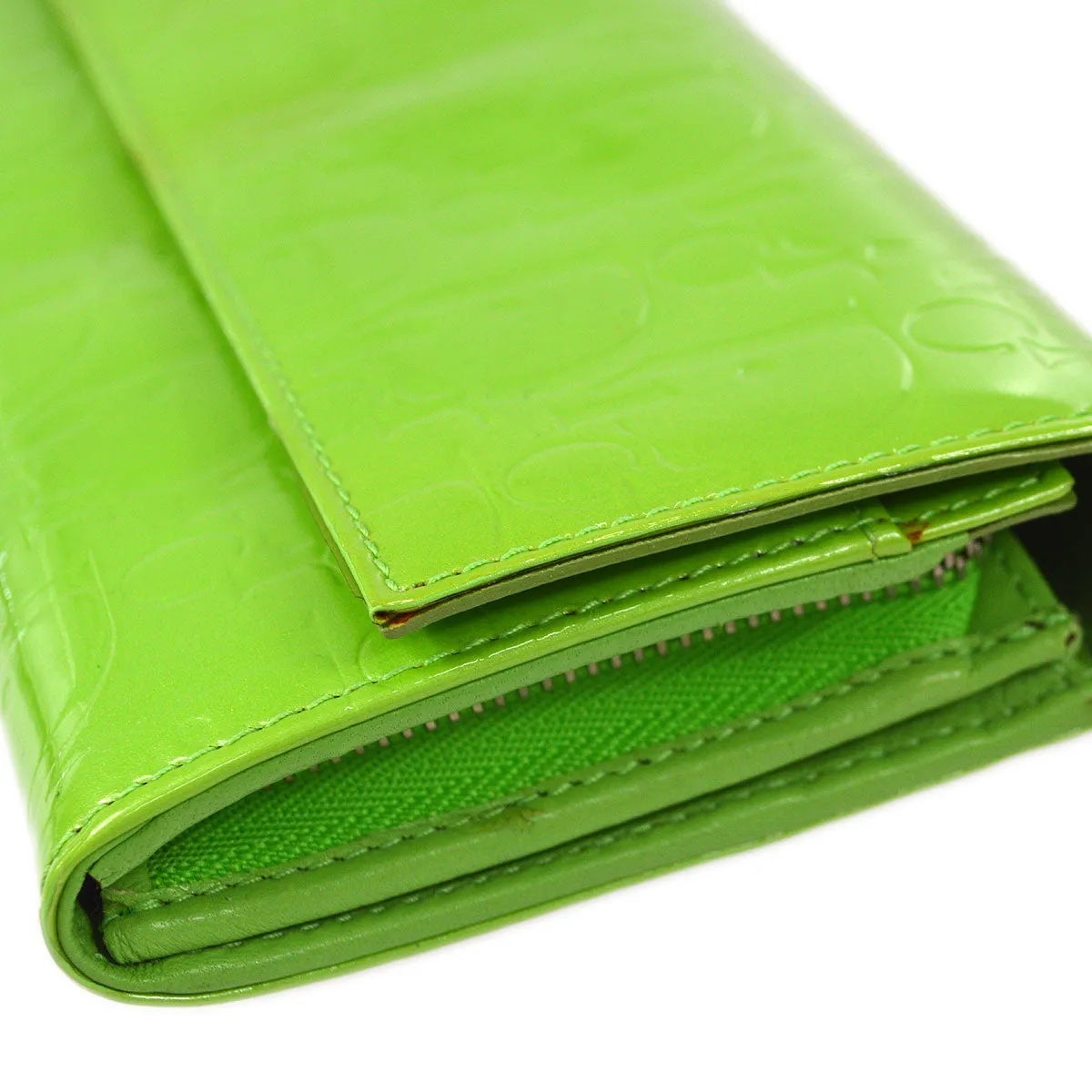 Christian Dior 2009 Trotter Chain Wallet Light Green