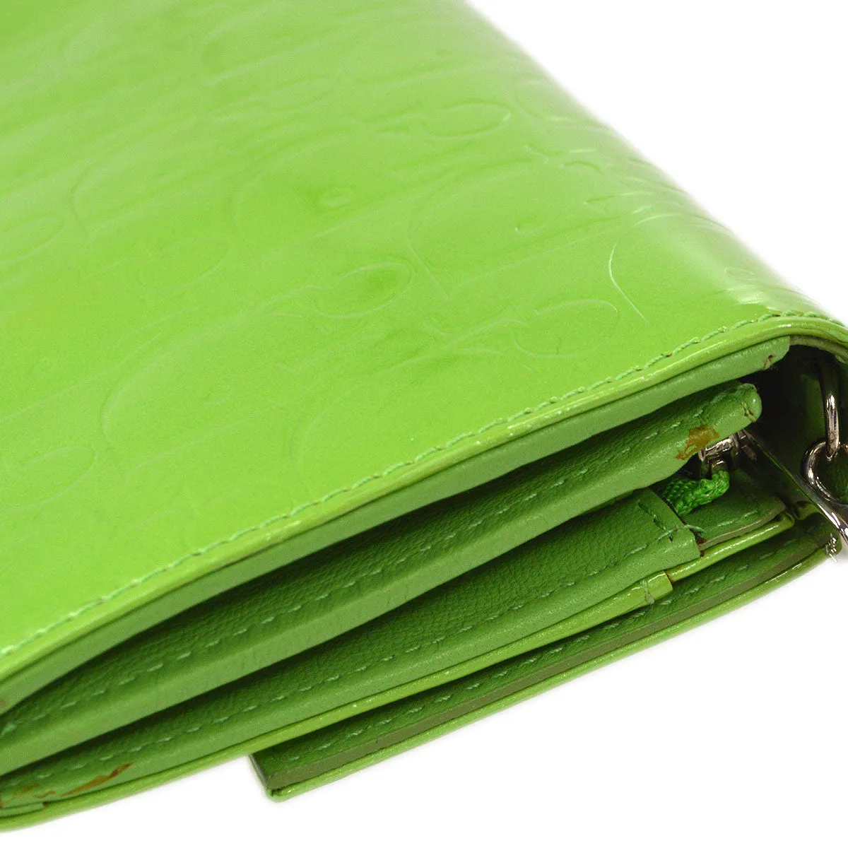 Christian Dior 2009 Trotter Chain Wallet Light Green