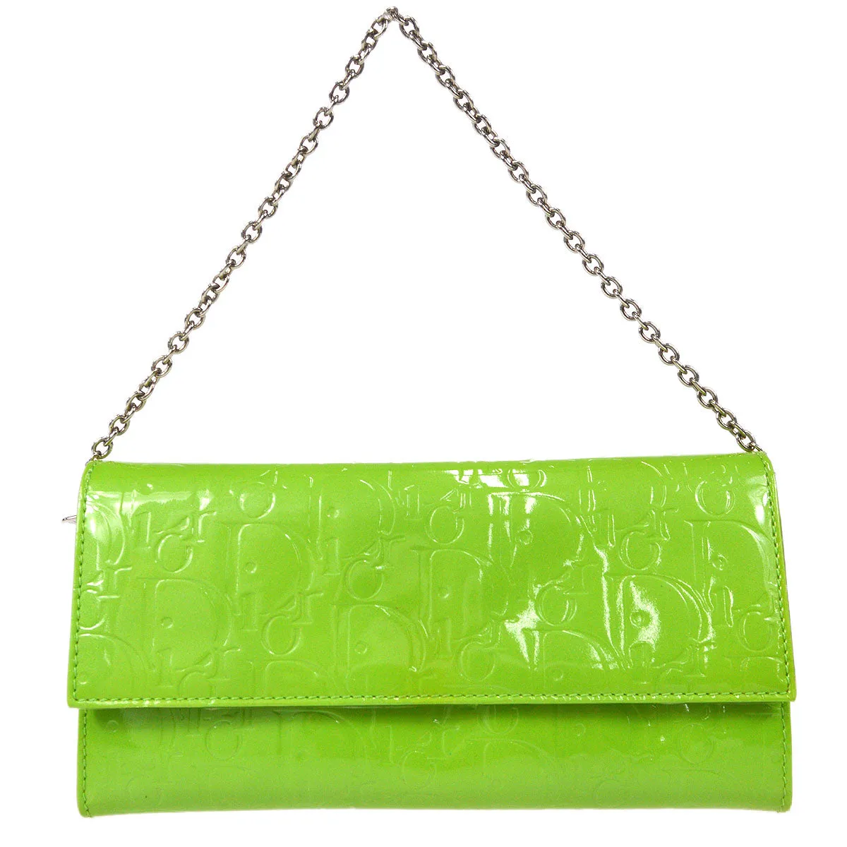 Christian Dior 2009 Trotter Chain Wallet Light Green