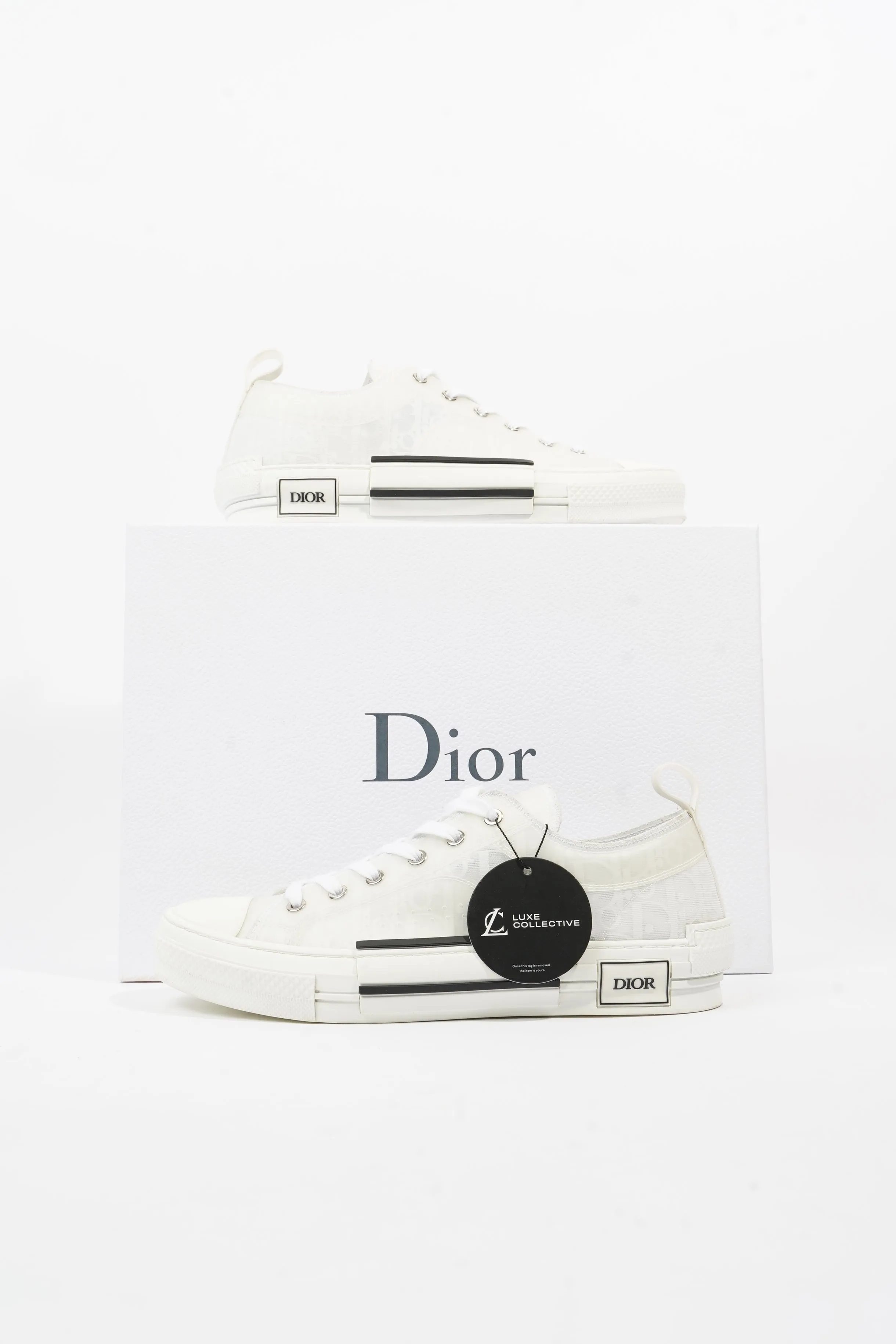 Christian Dior B23 Low Top Sneakers White Canvas EU 42 UK 8