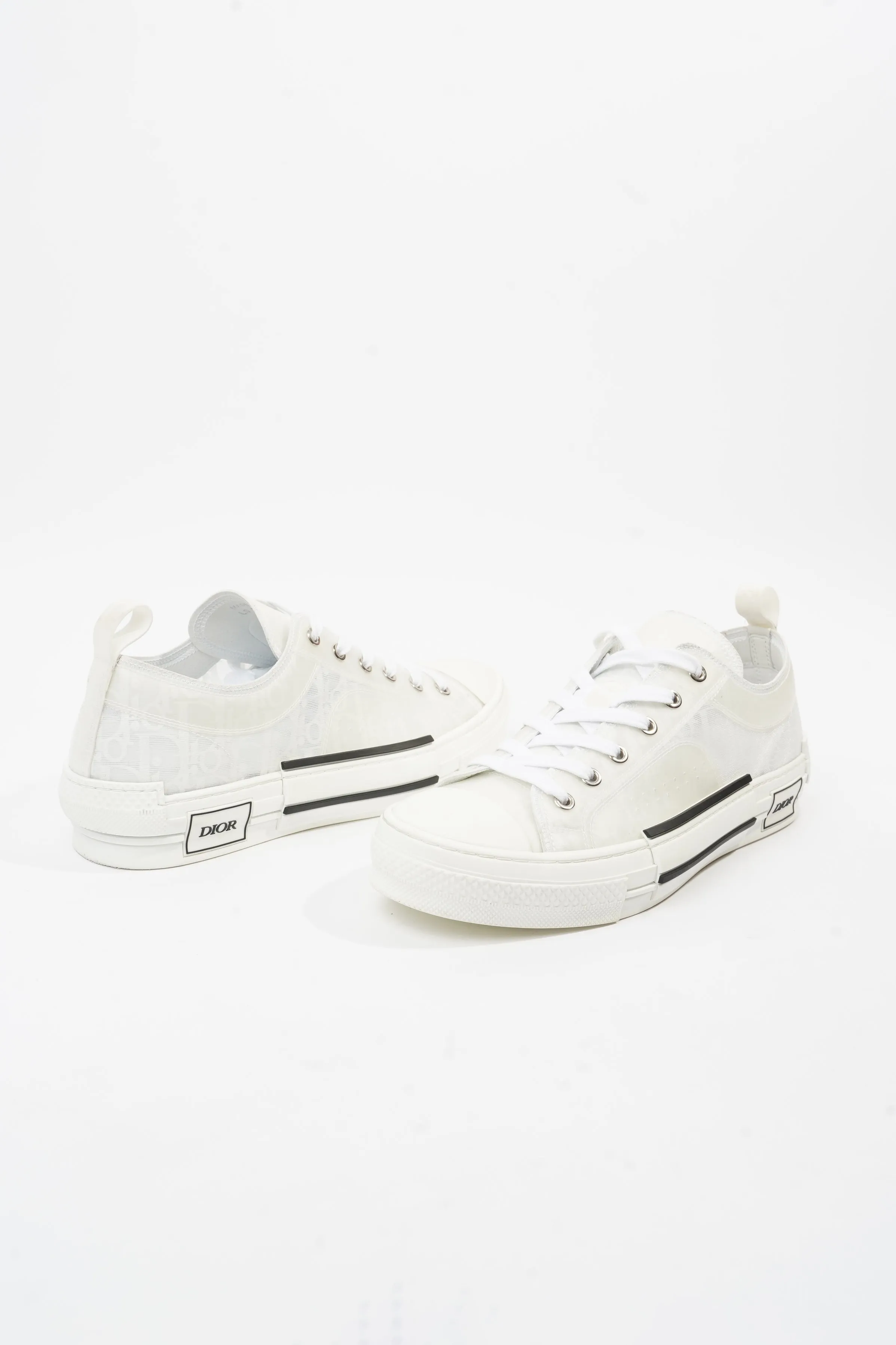 Christian Dior B23 Low Top Sneakers White Canvas EU 42 UK 8