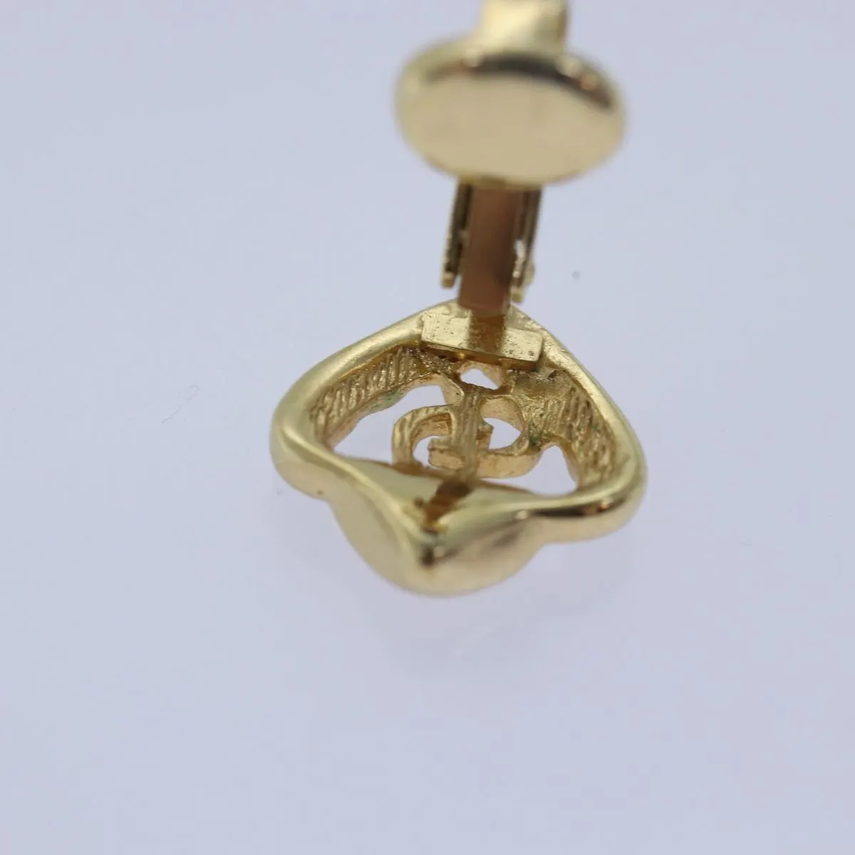 CHRISTIAN DIOR Earring metal Gold Auth 79778