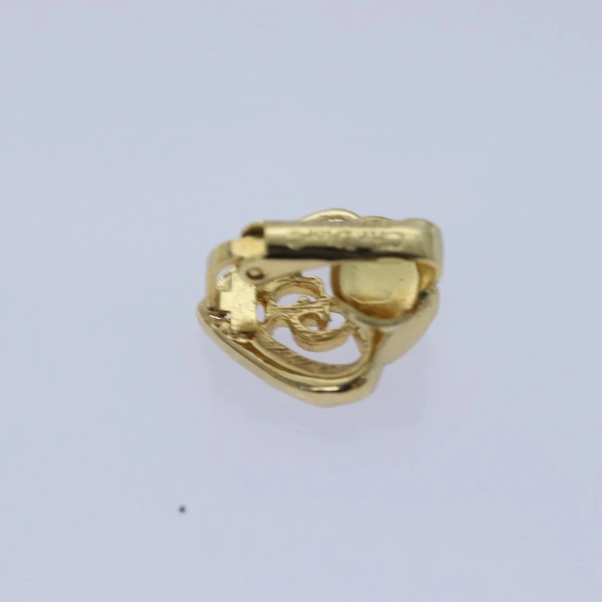 CHRISTIAN DIOR Earring metal Gold Auth 79778