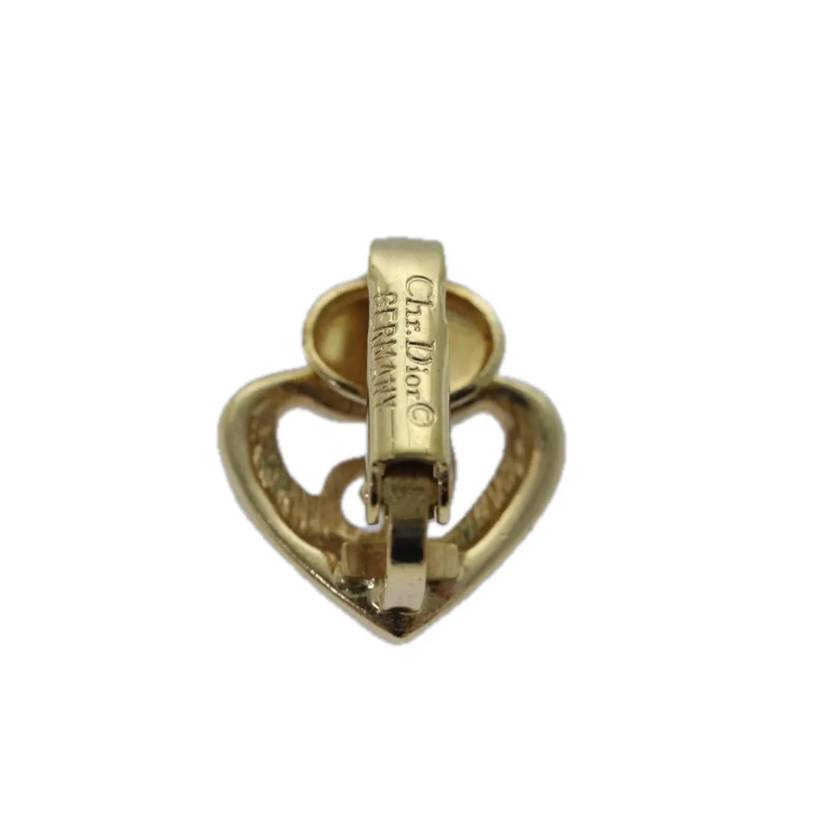 CHRISTIAN DIOR Earring metal Gold Auth 79778