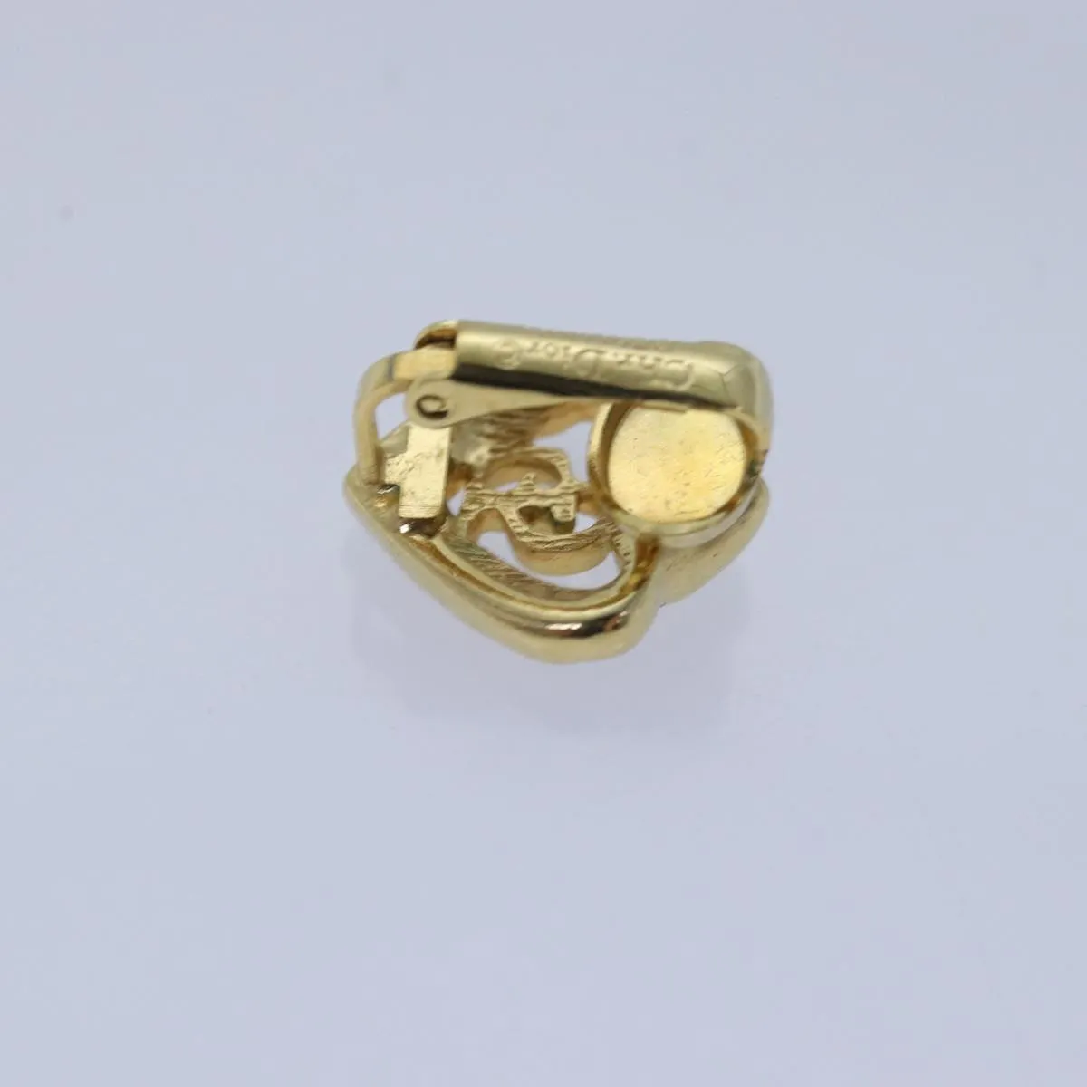 CHRISTIAN DIOR Earring metal Gold Auth 79778