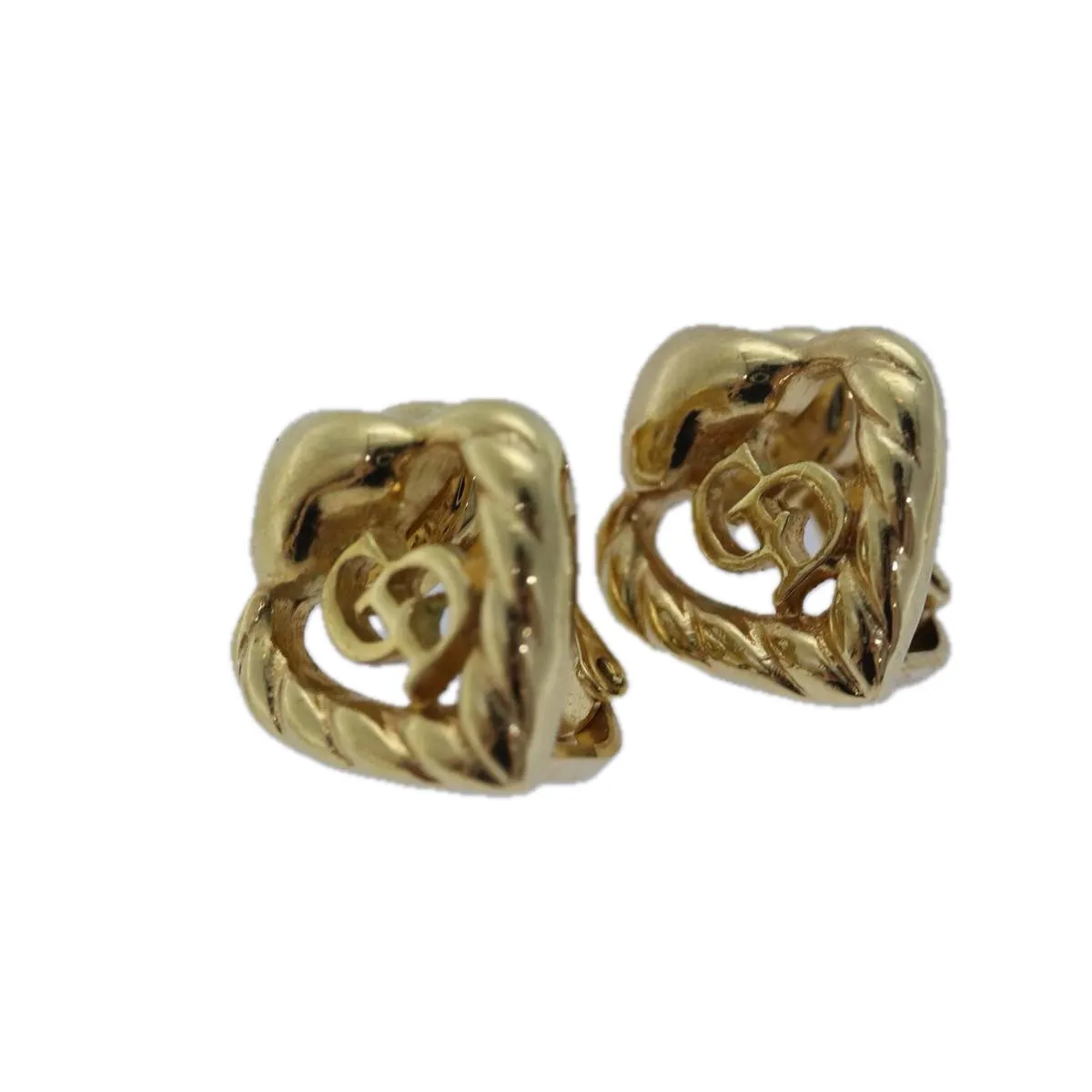 CHRISTIAN DIOR Earring metal Gold Auth 79778