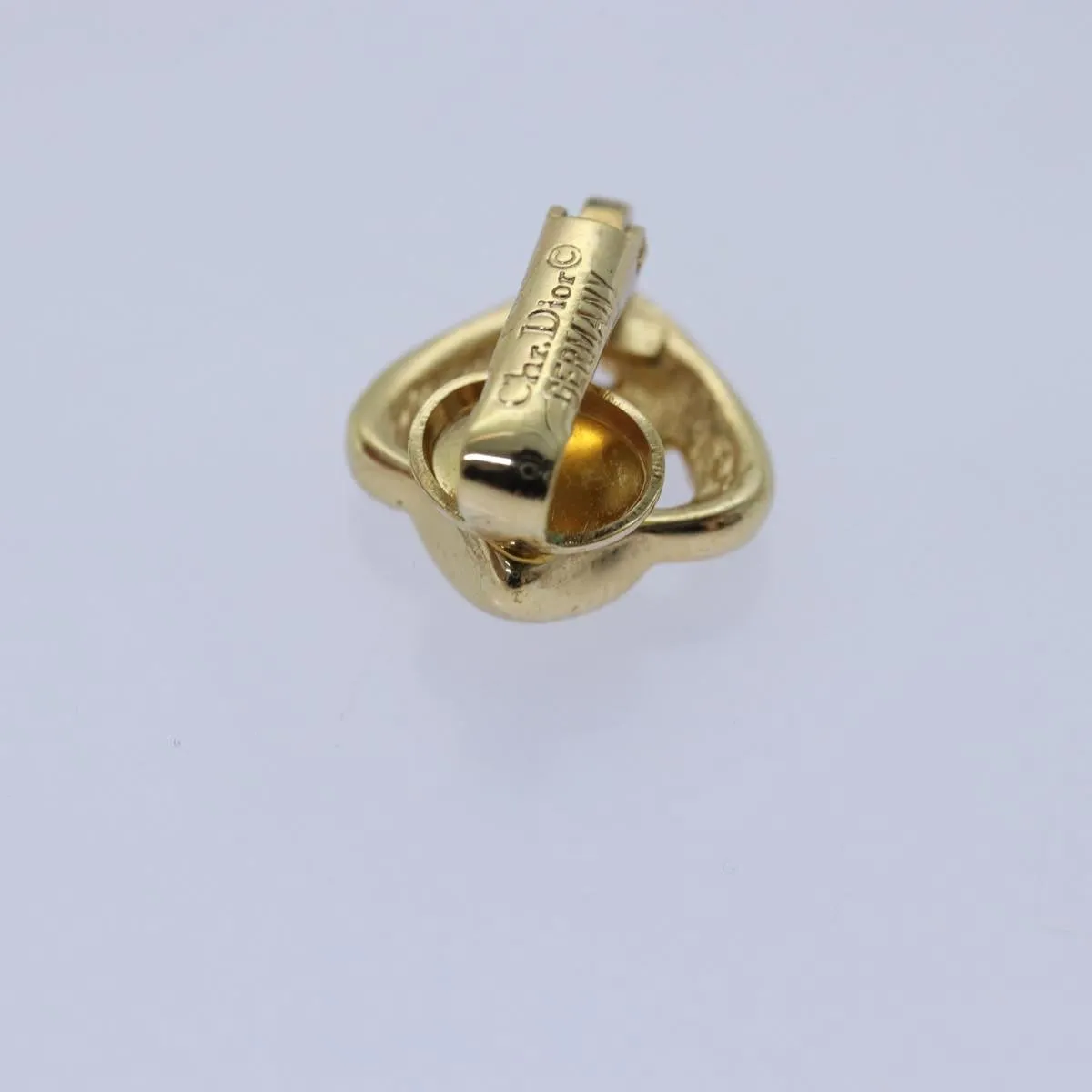 CHRISTIAN DIOR Earring metal Gold Auth 79778