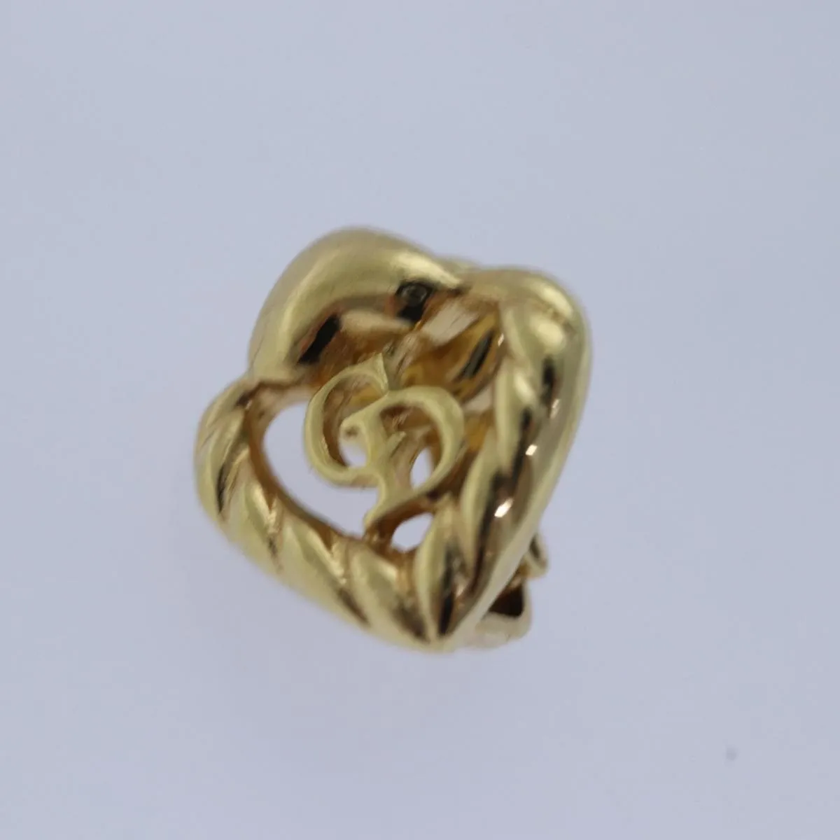 CHRISTIAN DIOR Earring metal Gold Auth 79778