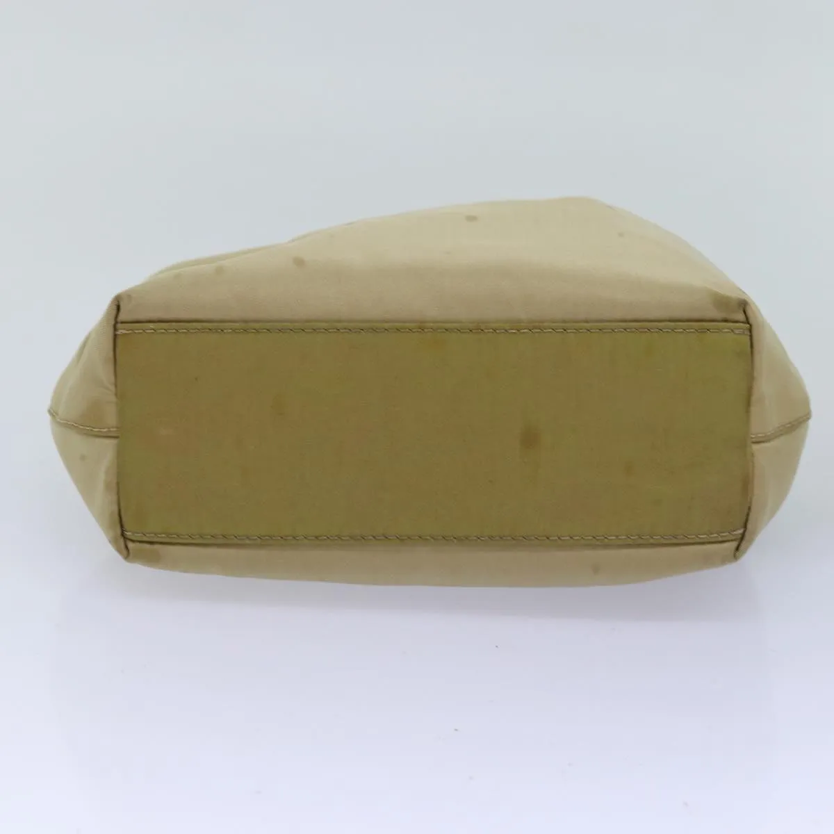 CHRISTIAN DIOR Maris Pearl Hand Bag Nylon Beige Auth 76363