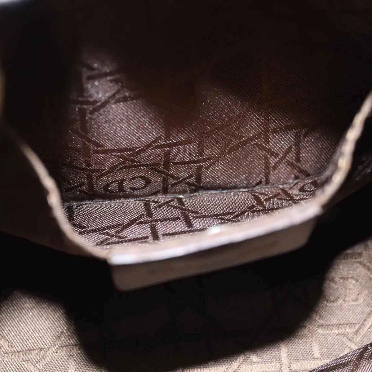 CHRISTIAN DIOR Maris Pearl Hand Bag Nylon Beige Auth 76363