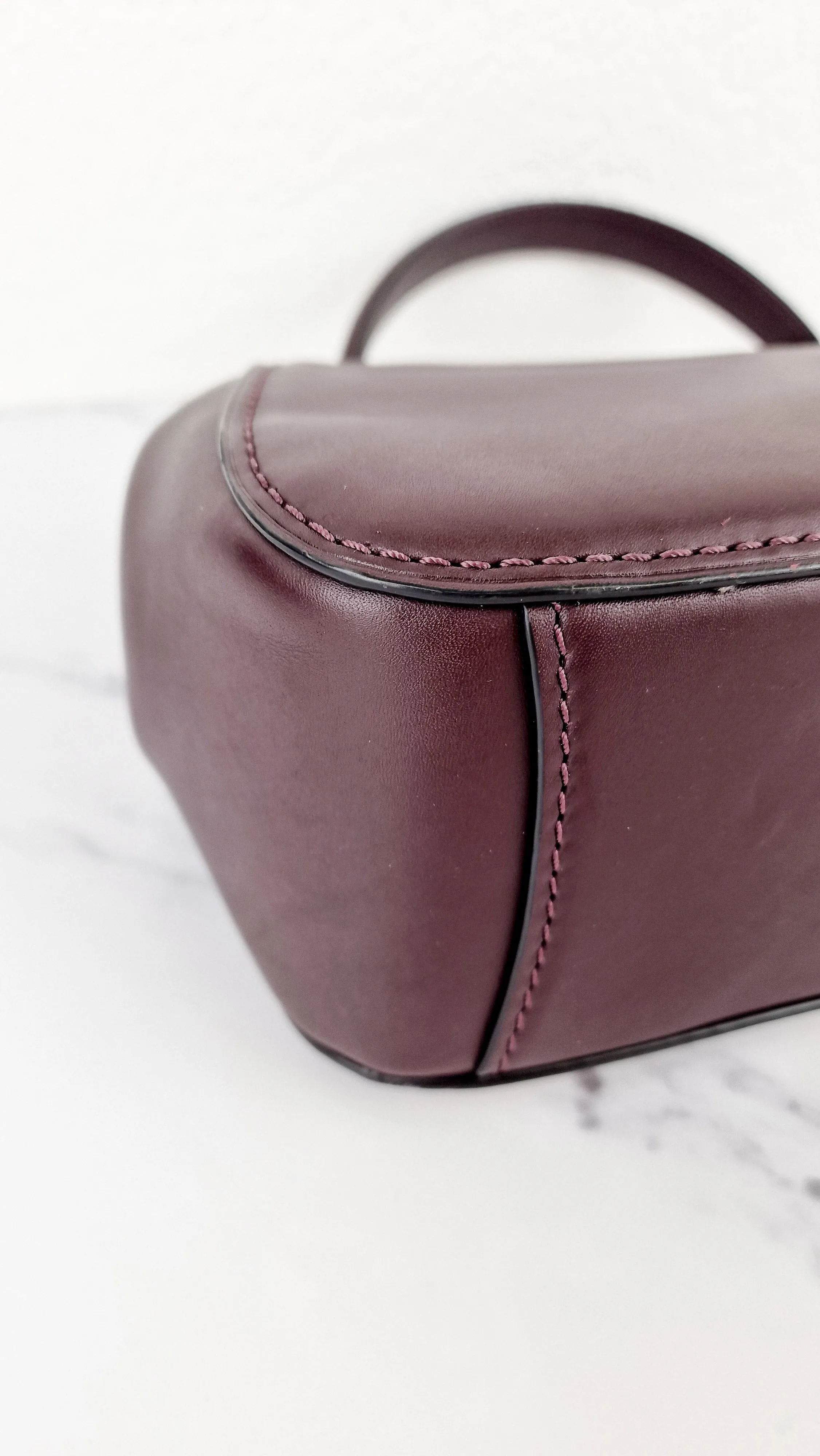 Coach 1941 Frame Bag with Kisslock in Oxblood Smooth Leather - Crossbody Handbag - Coach 68136
