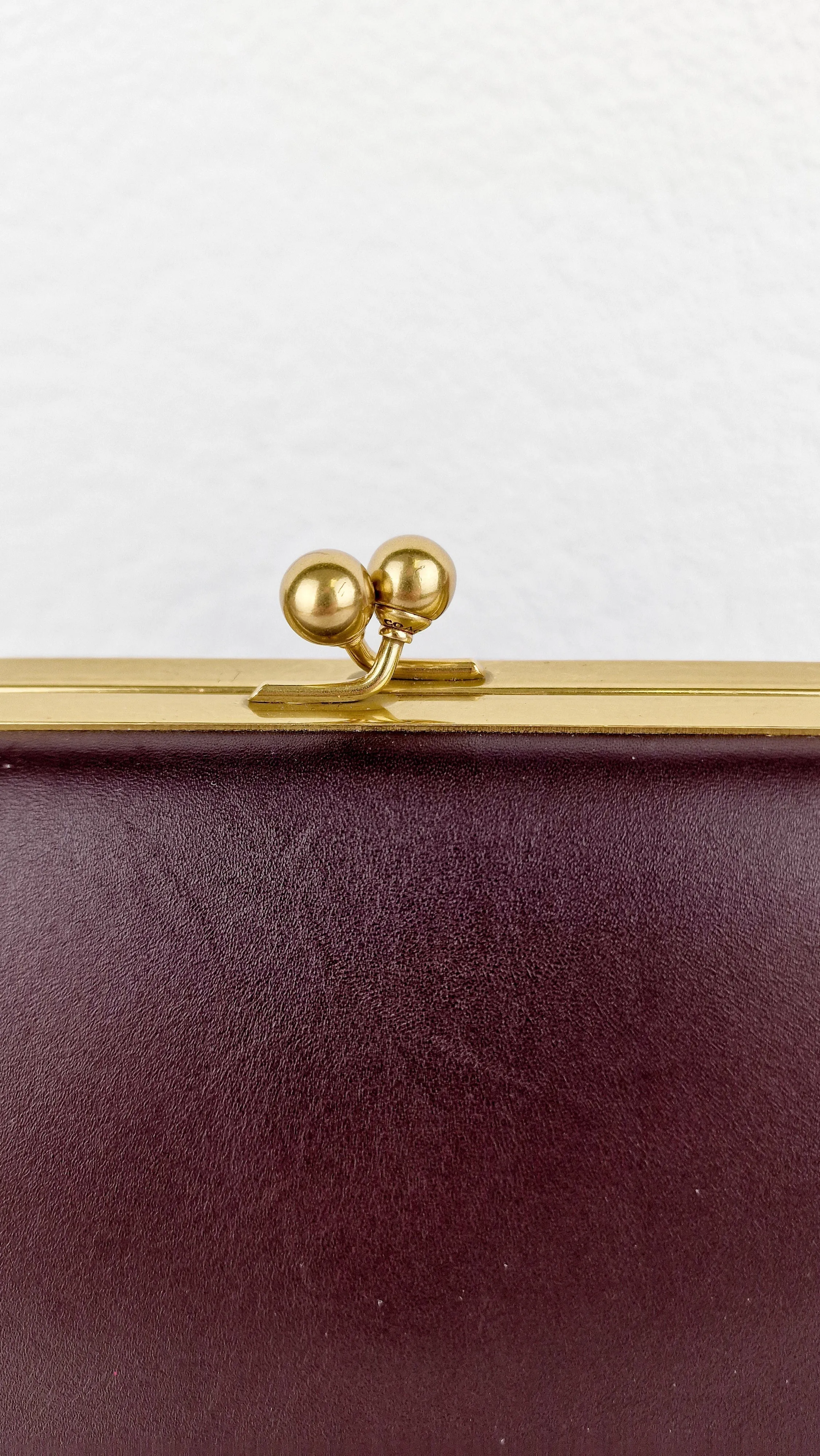 Coach 1941 Frame Bag with Kisslock in Oxblood Smooth Leather - Crossbody Handbag - Coach 68136