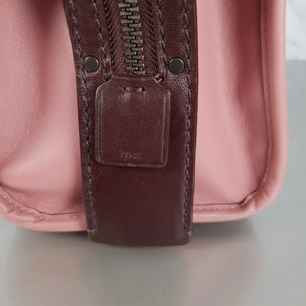 Coach 1941 Rogue 31 Dusty Rose Pink With Quilting & Rivets Ombre Chevrons Satchel Bag