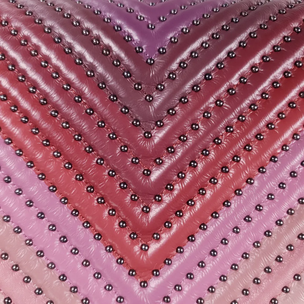 Coach 1941 Rogue 31 Dusty Rose Pink With Quilting & Rivets Ombre Chevrons Satchel Bag