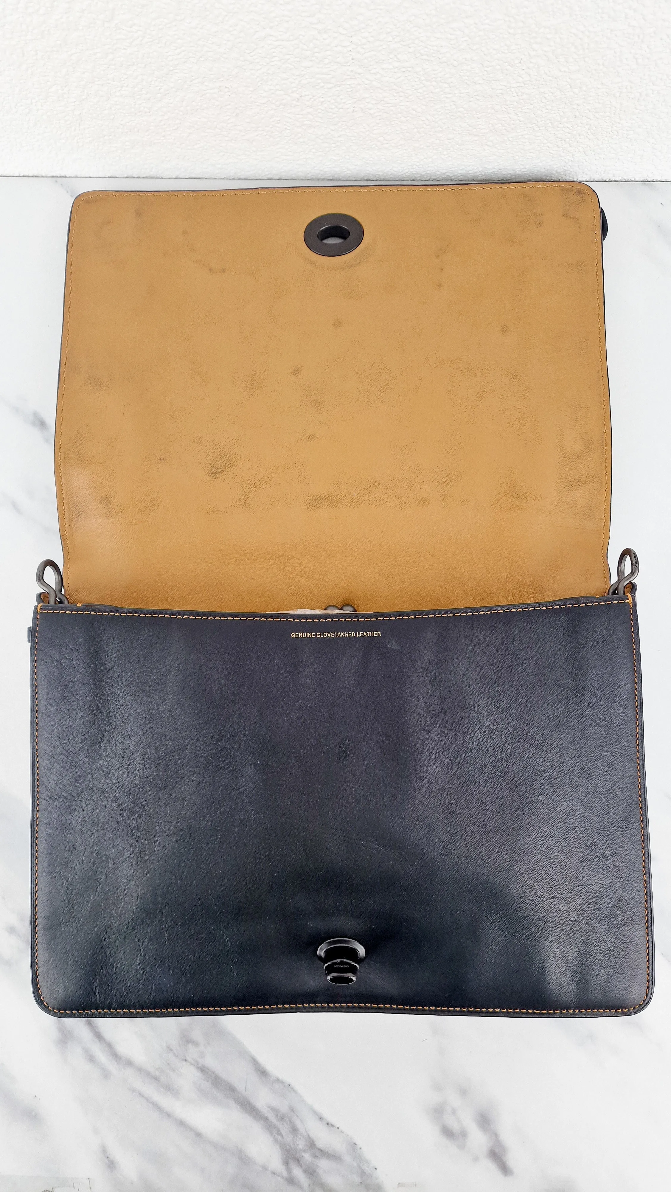 Coach Dinky 32 Tea Roses Blue & Red 1941 Black Leather Crossbody Shoulder Bag Coach 58435
