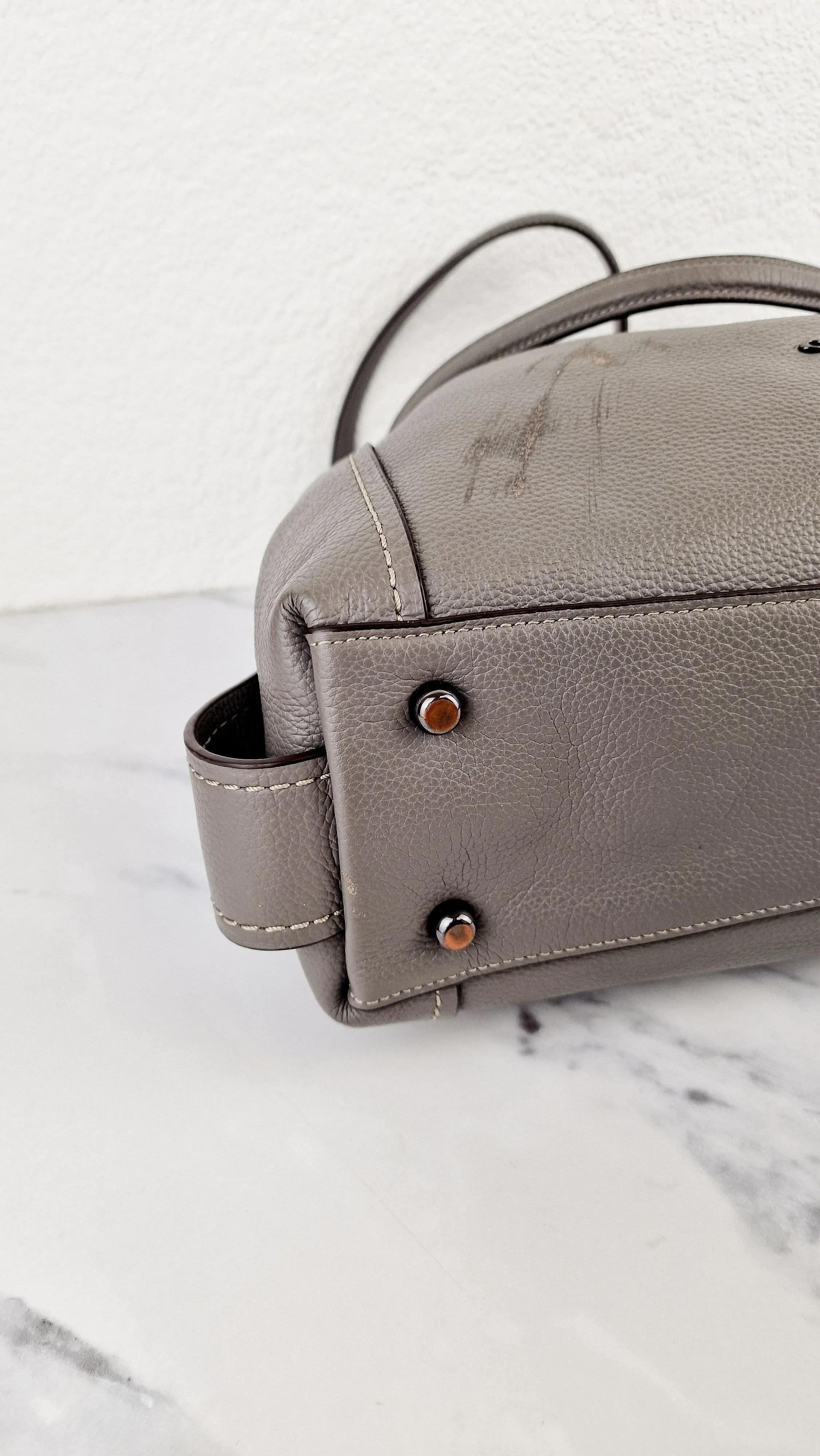 Coach Edie 31 Shoulder Bag in Grey Pebble Leather Handbag Coach 57125