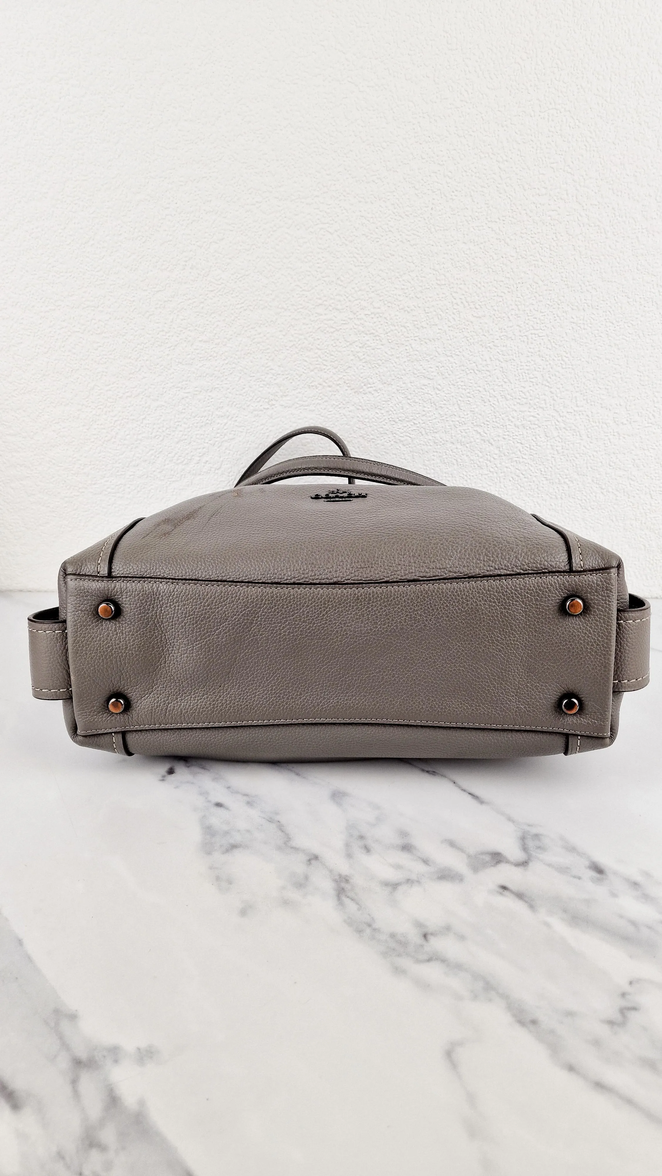 Coach Edie 31 Shoulder Bag in Grey Pebble Leather Handbag Coach 57125