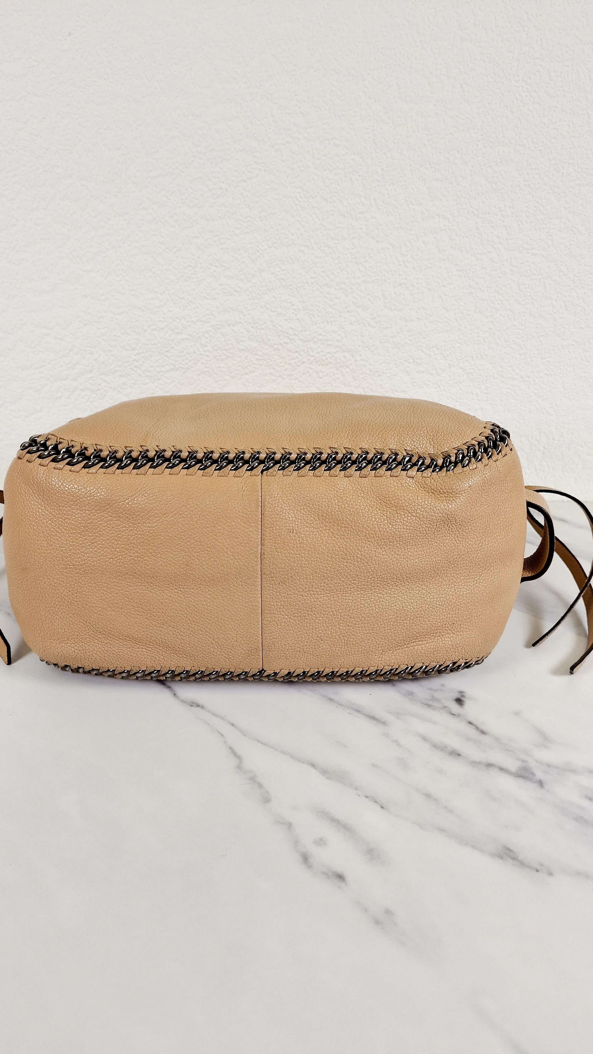Coach Tatum Tote with Whiplash Chain Detail in Beechwood Beige Nude - Handbag Shoulder Bag - Coach 34398