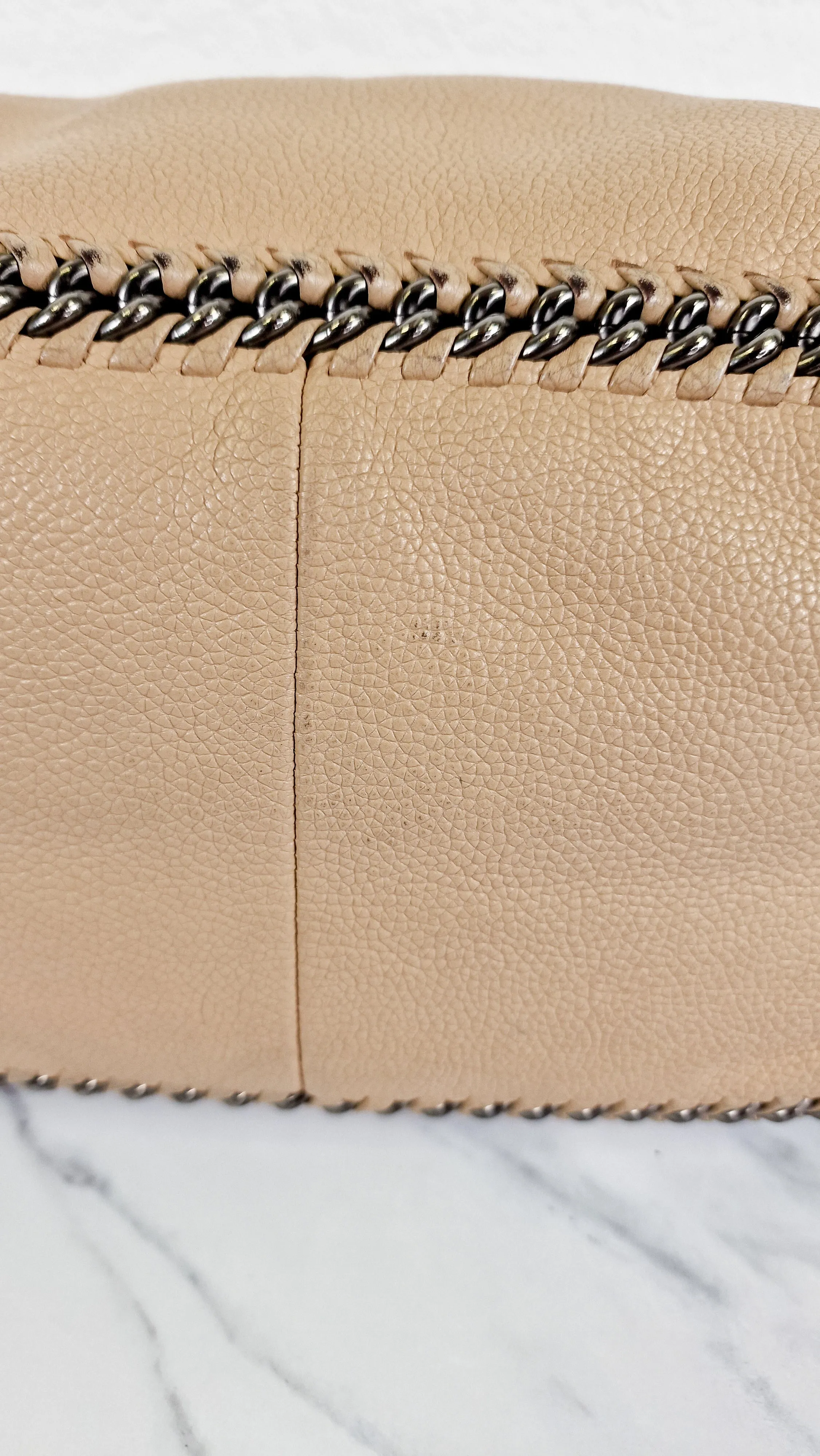 Coach Tatum Tote with Whiplash Chain Detail in Beechwood Beige Nude - Handbag Shoulder Bag - Coach 34398