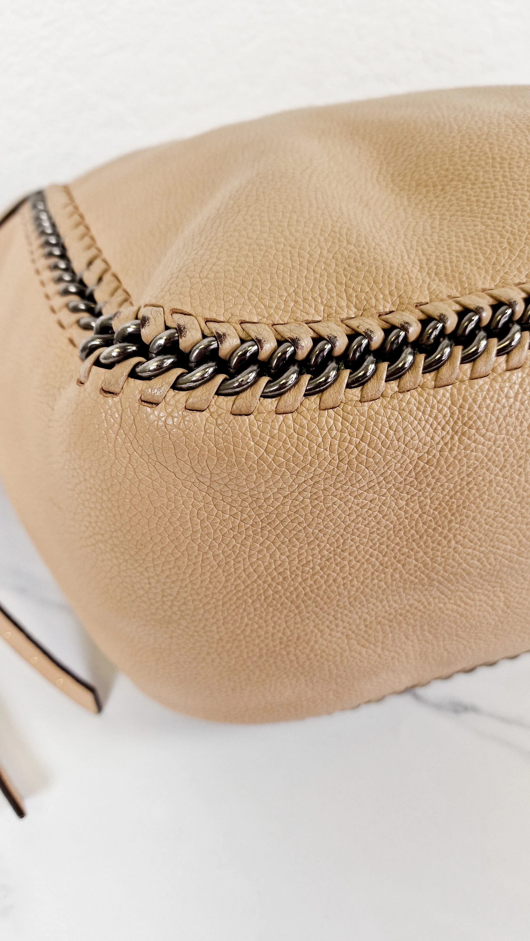 Coach Tatum Tote with Whiplash Chain Detail in Beechwood Beige Nude - Handbag Shoulder Bag - Coach 34398