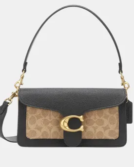 Coach Women's Coated Canvas Signature Tabby Shoulder Bag 26 - Tan Black