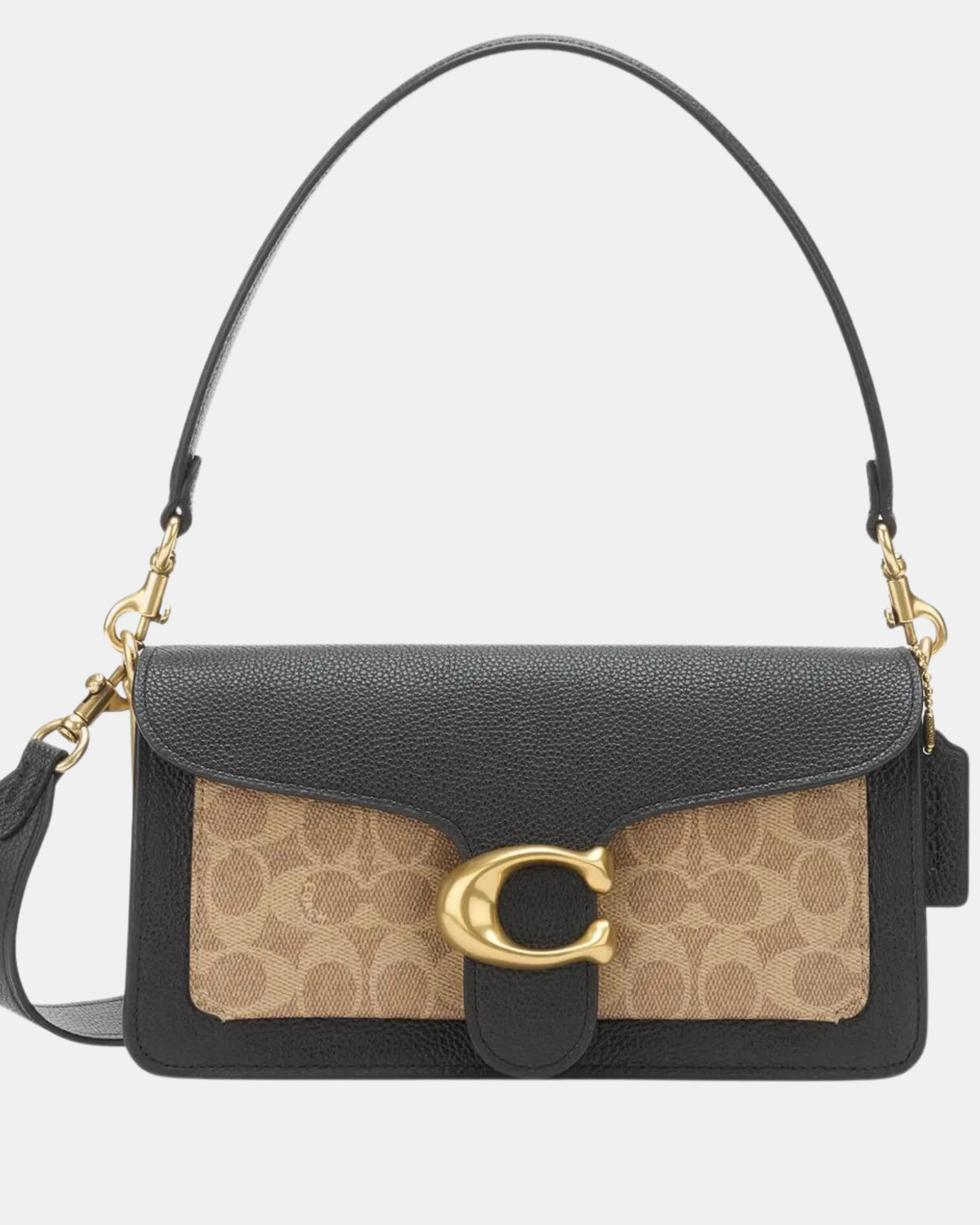 Coach Women's Coated Canvas Signature Tabby Shoulder Bag 26 - Tan Black