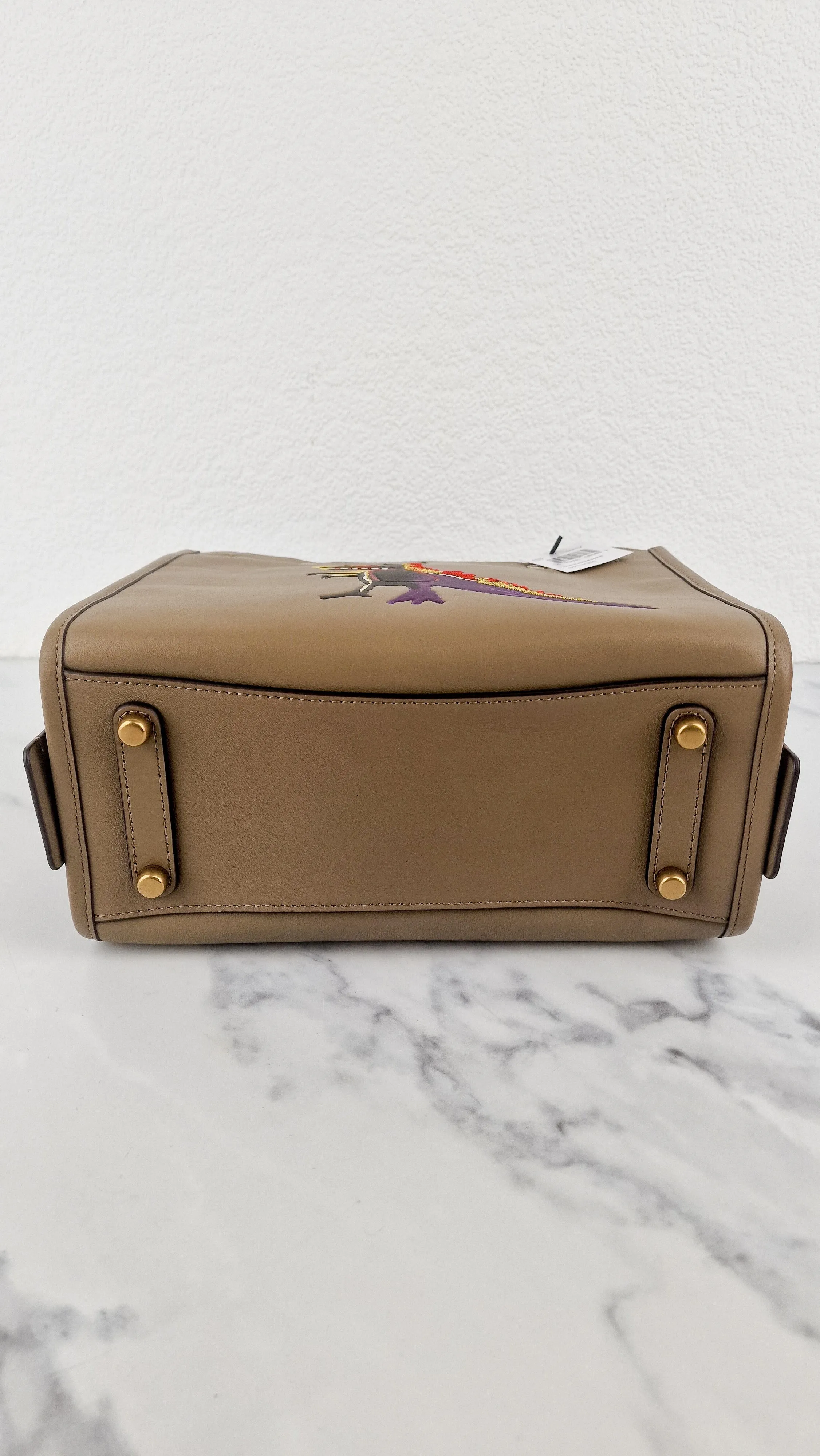 Coach x Jean-Michel Basquiat Rogue 25 Pez Dispenser Dinosaur Bag in Elm Leather & Suede - Handbag Crosbody Shoulder Bag in Taupe Beechwood Coach 6889