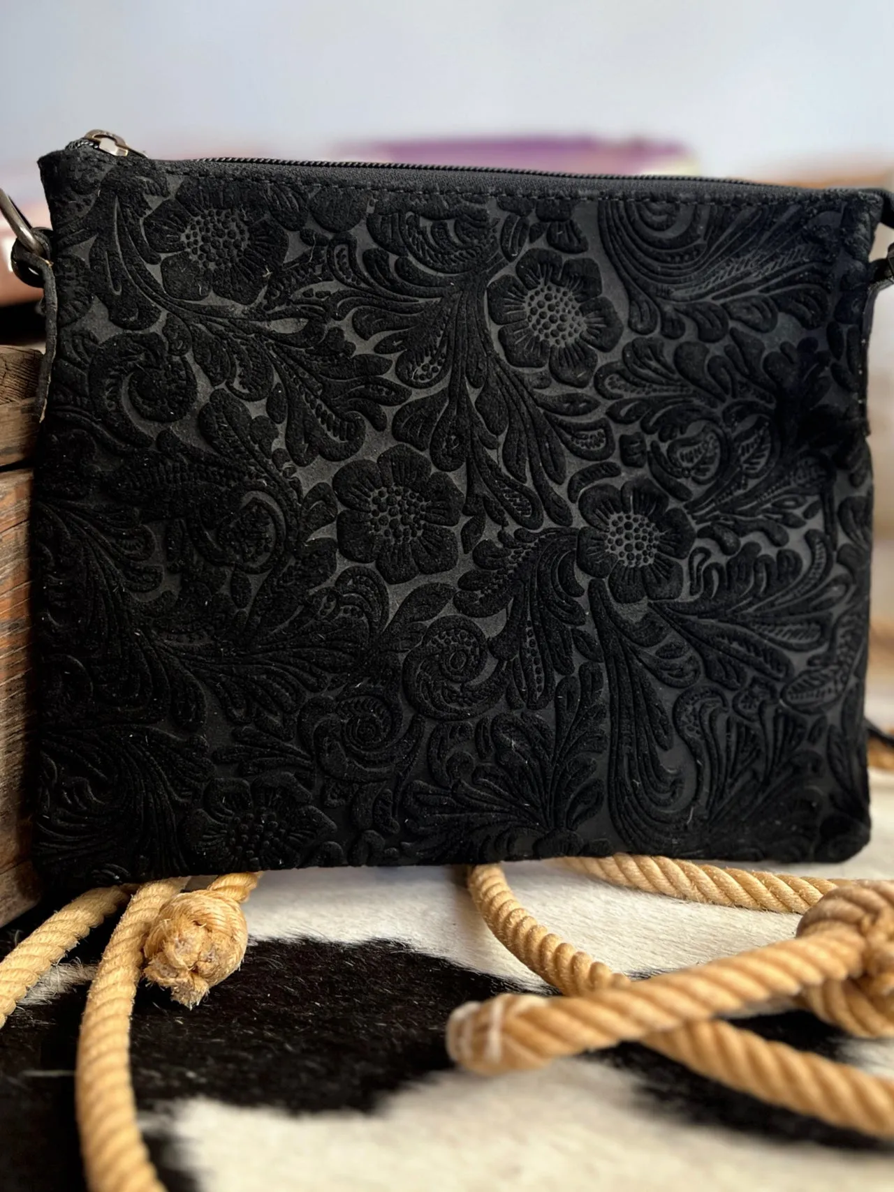 Darling Tooled Embossed Leather Crossbody