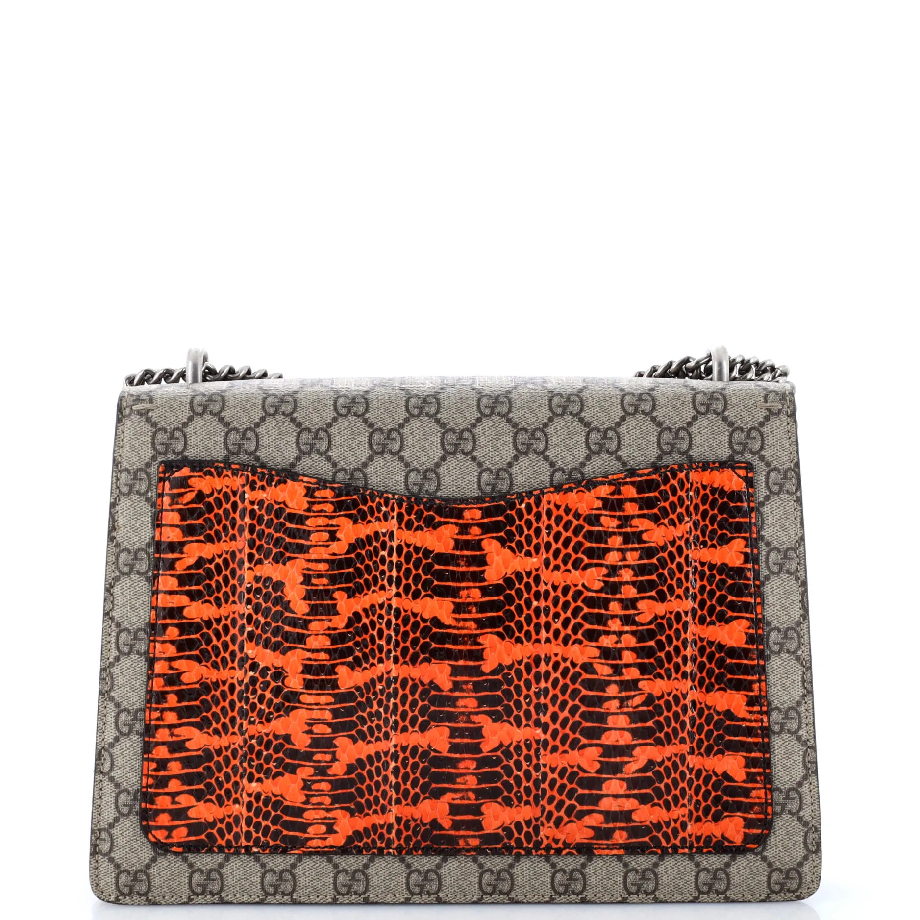 Dionysus Bag Embroidered GG Coated Canvas with Python Medium