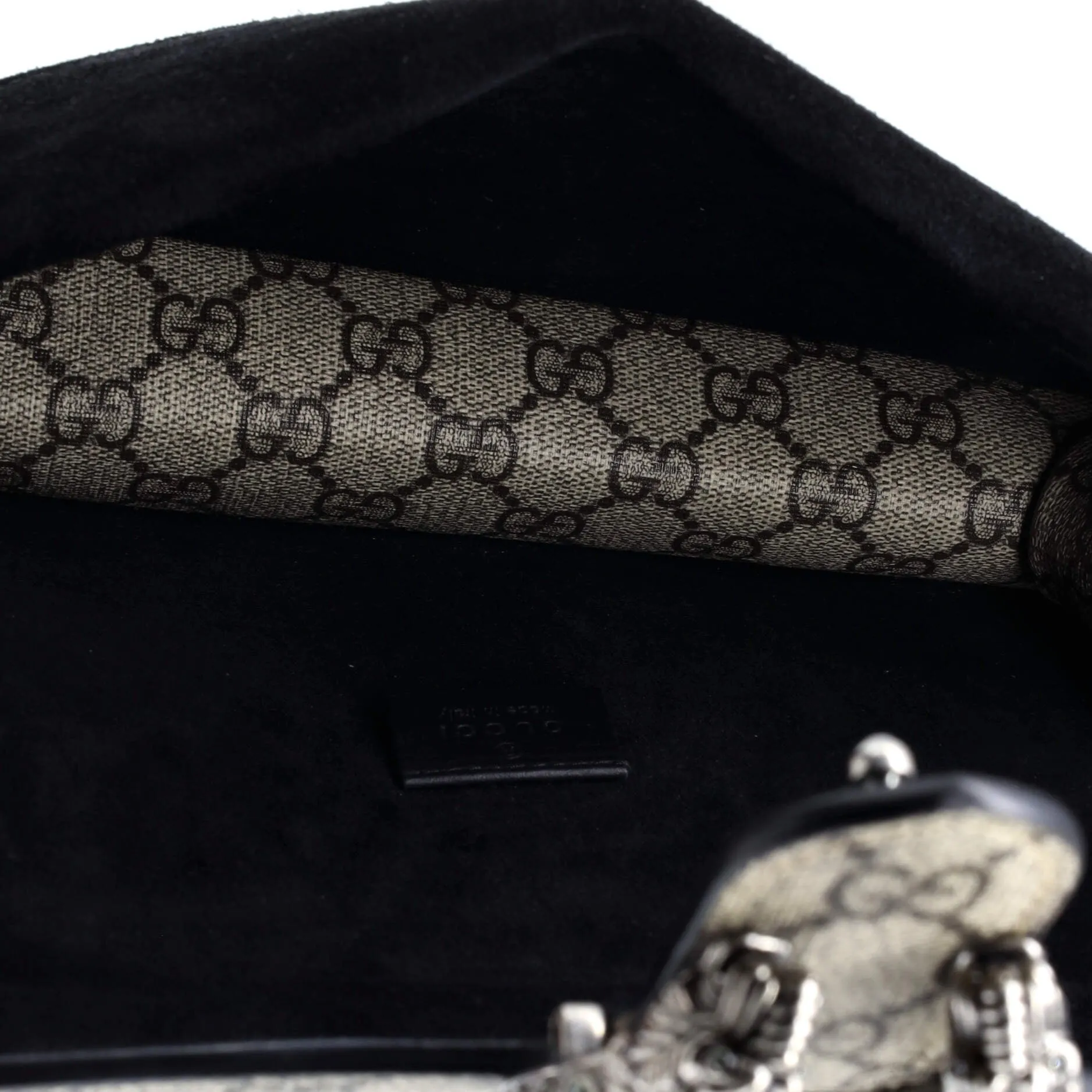Dionysus Bag GG Coated Canvas with Crystal Embellished Metal Small