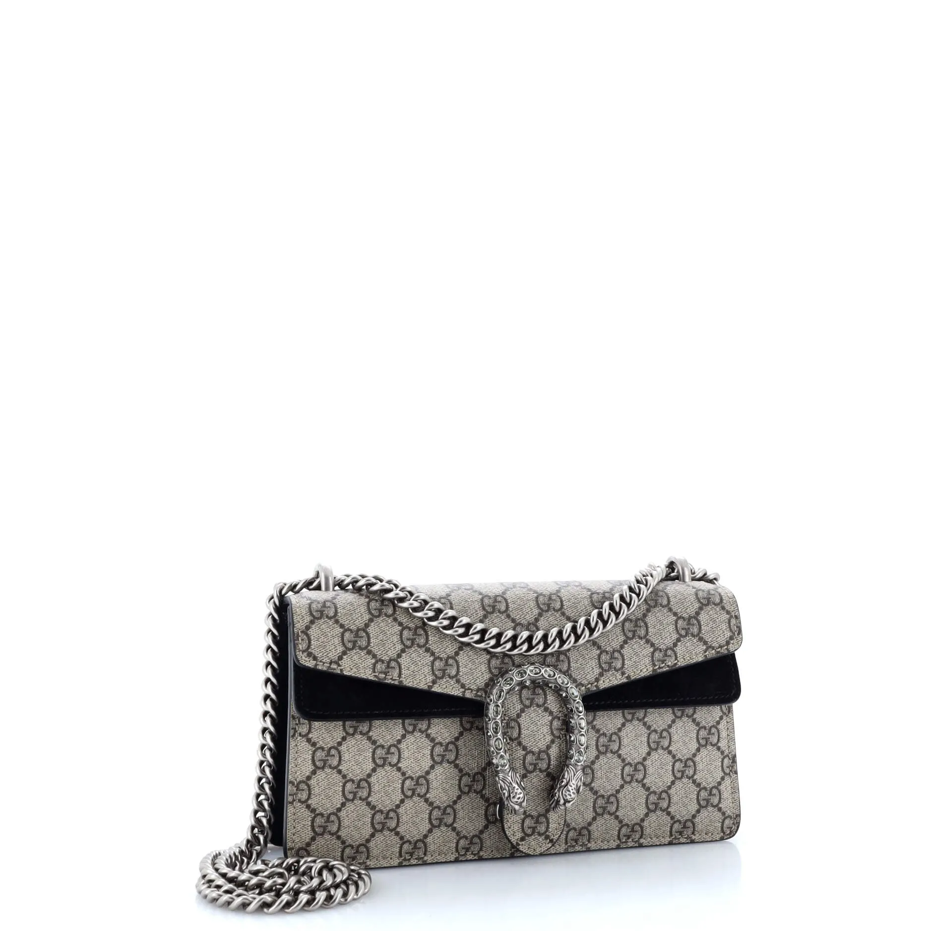 Dionysus Bag GG Coated Canvas with Crystal Embellished Metal Small