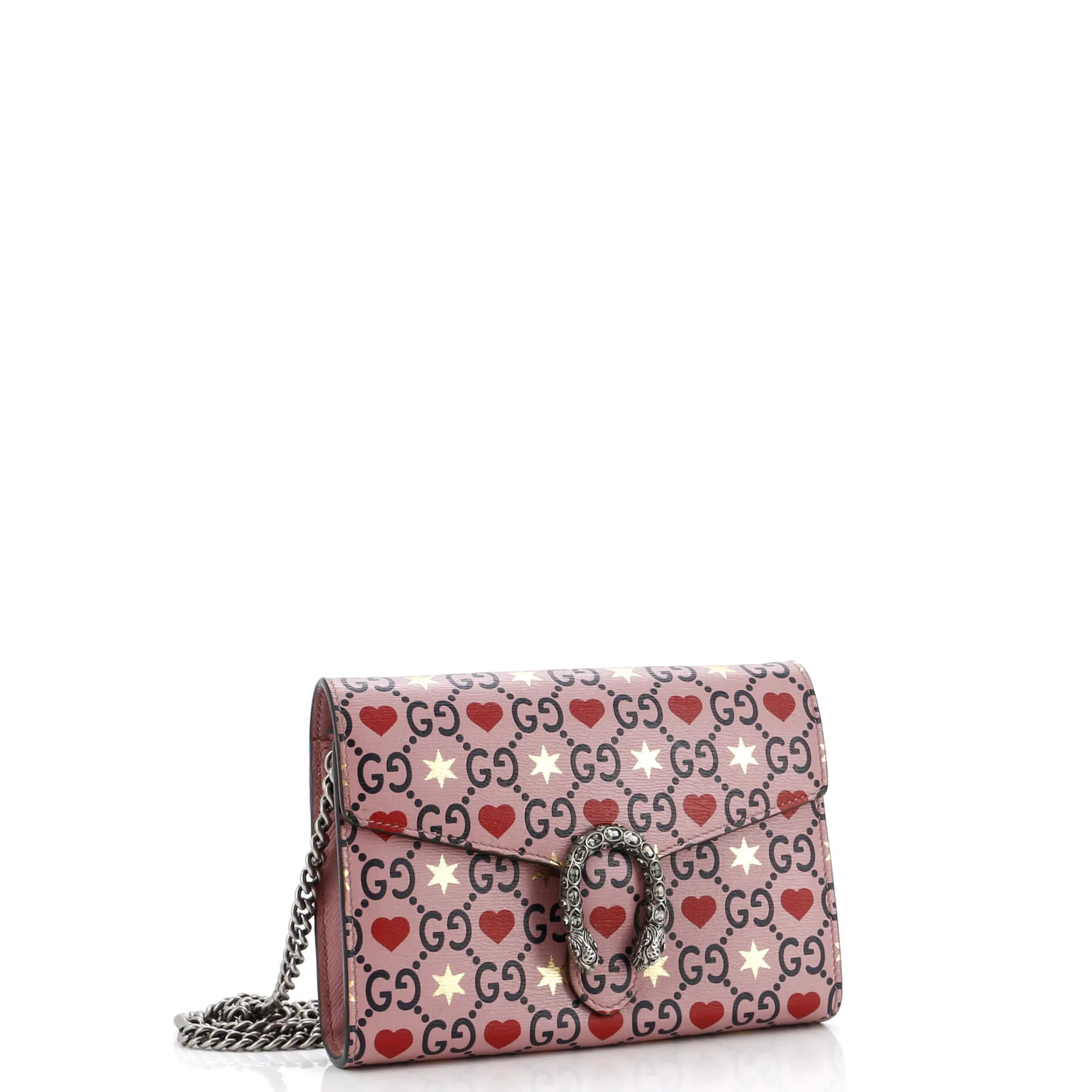 Dionysus Chain Wallet Printed Leather Small