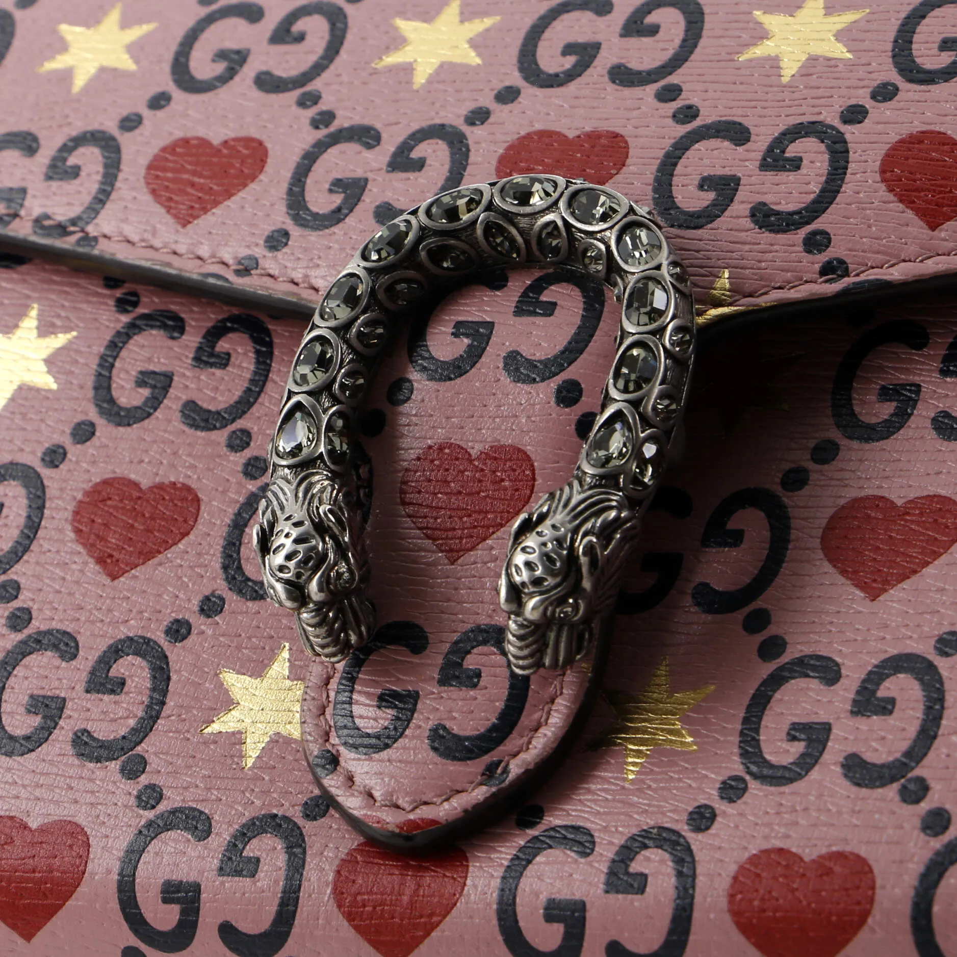 Dionysus Chain Wallet Printed Leather Small