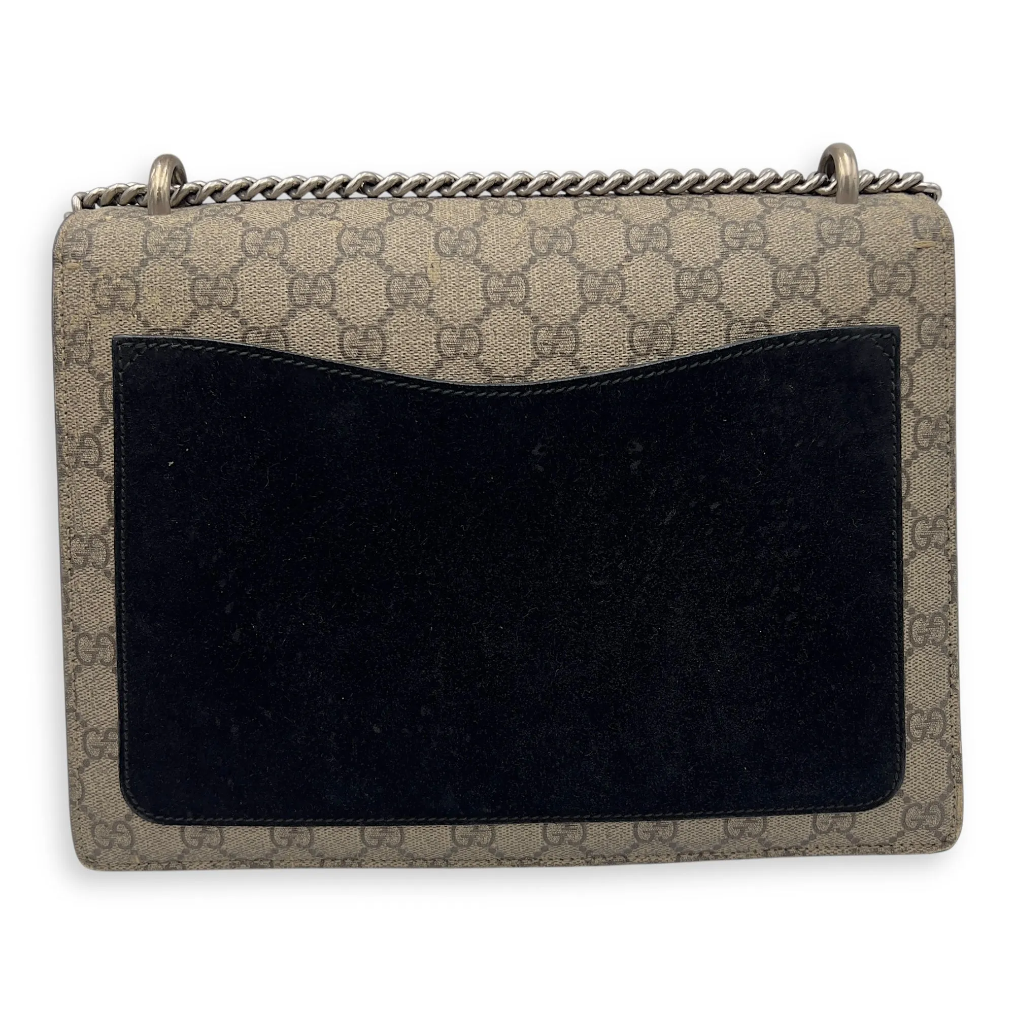 Dionysus Shoulder Bag Beige in Coated Canvas, Silver hardware