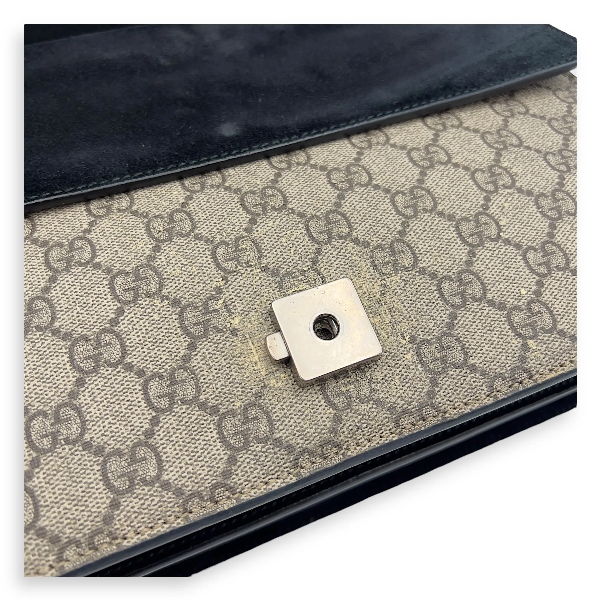 Dionysus Shoulder Bag Beige in Coated Canvas, Silver hardware