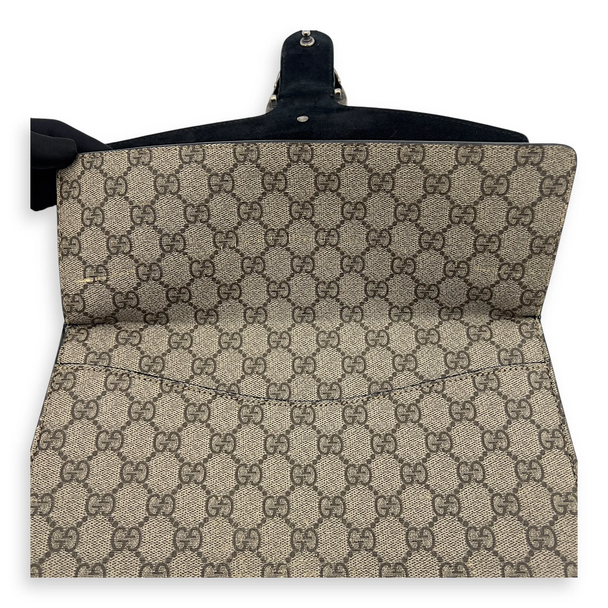 Dionysus Shoulder Bag Beige in Coated Canvas, Silver hardware