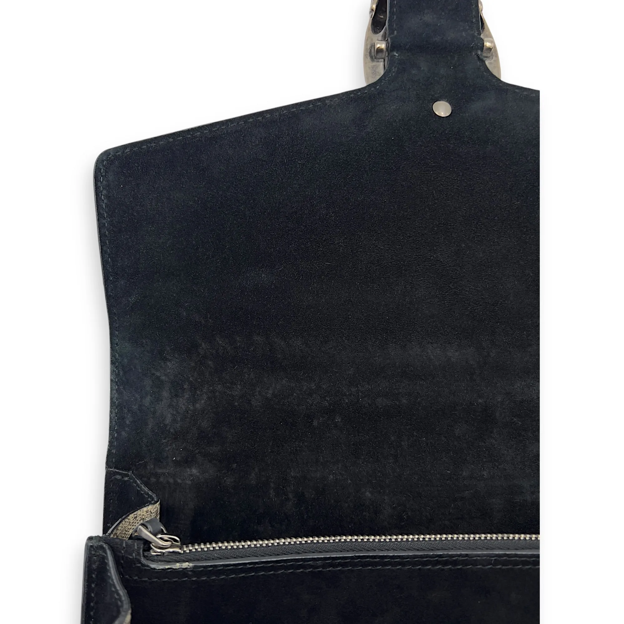 Dionysus Shoulder Bag Beige in Coated Canvas, Silver hardware