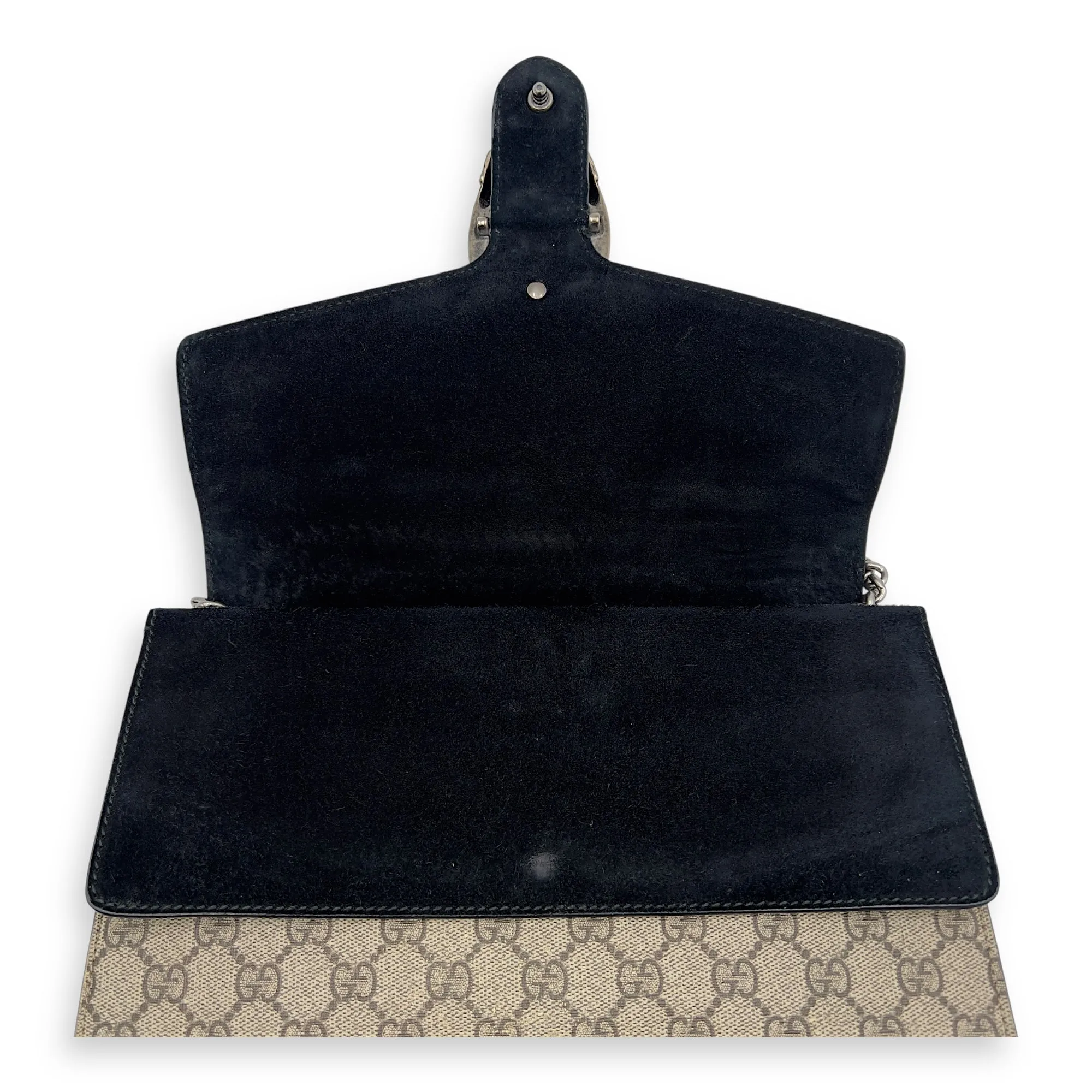Dionysus Shoulder Bag Beige in Coated Canvas, Silver hardware