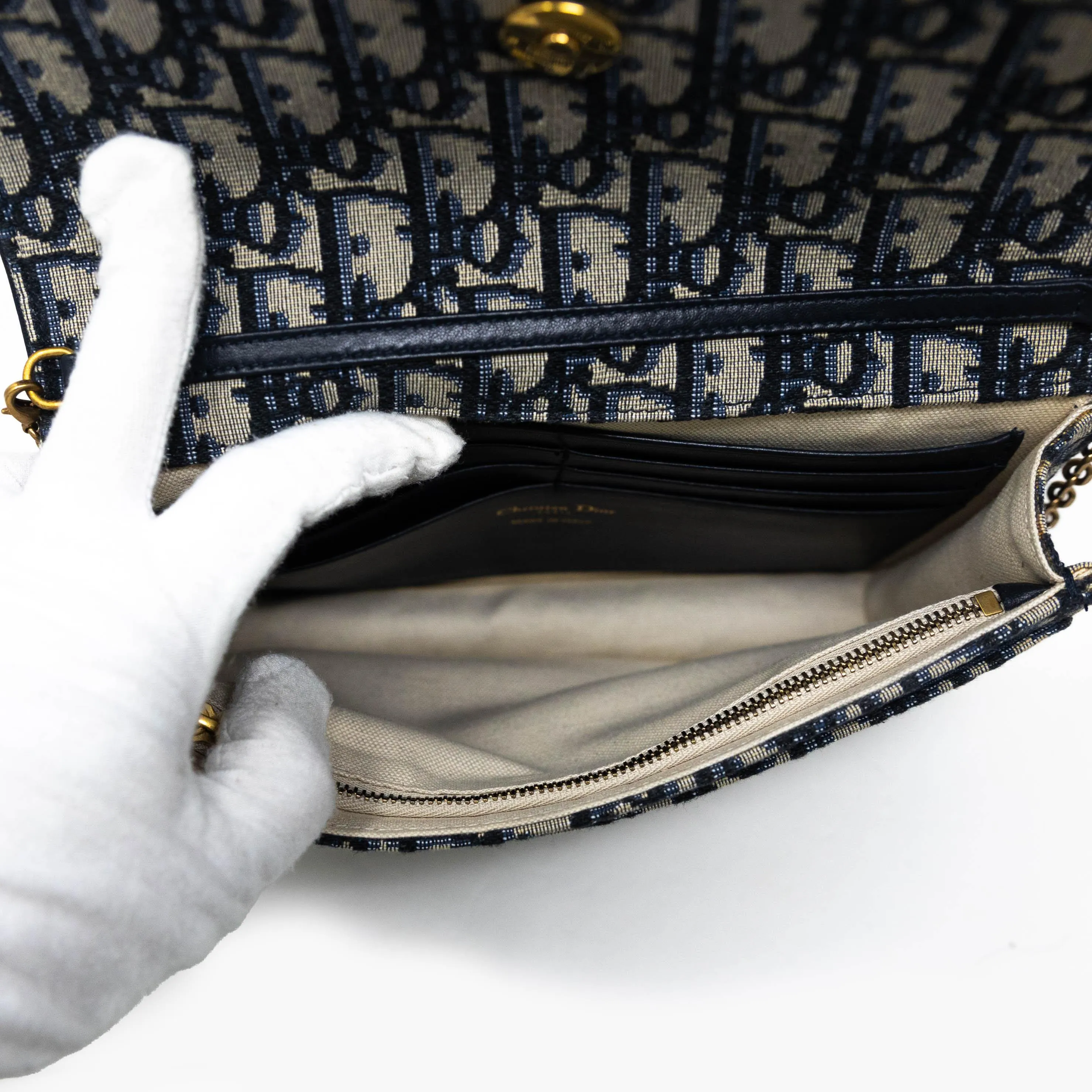 Dior Blue Oblique Saddle Pouch