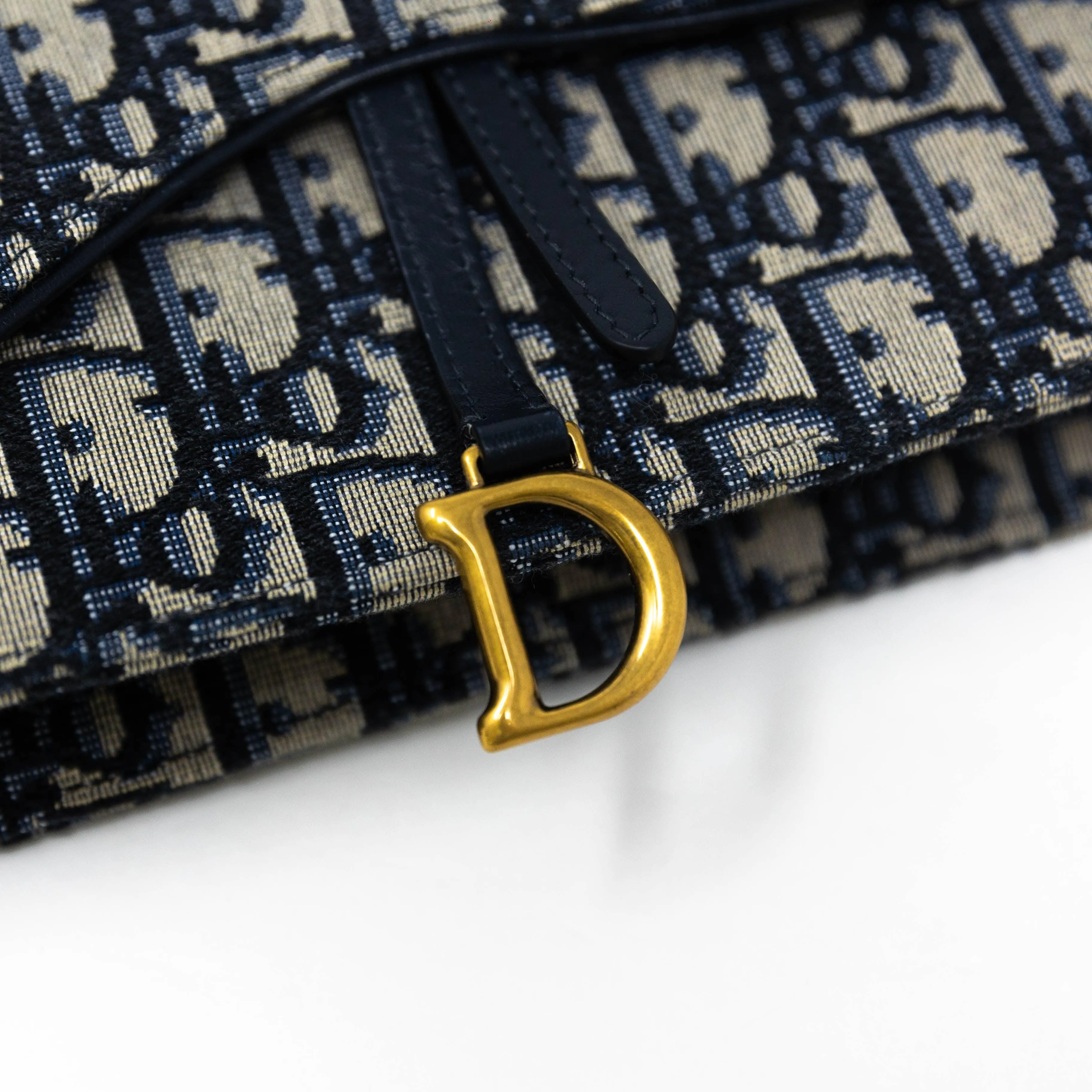 Dior Blue Oblique Saddle Pouch