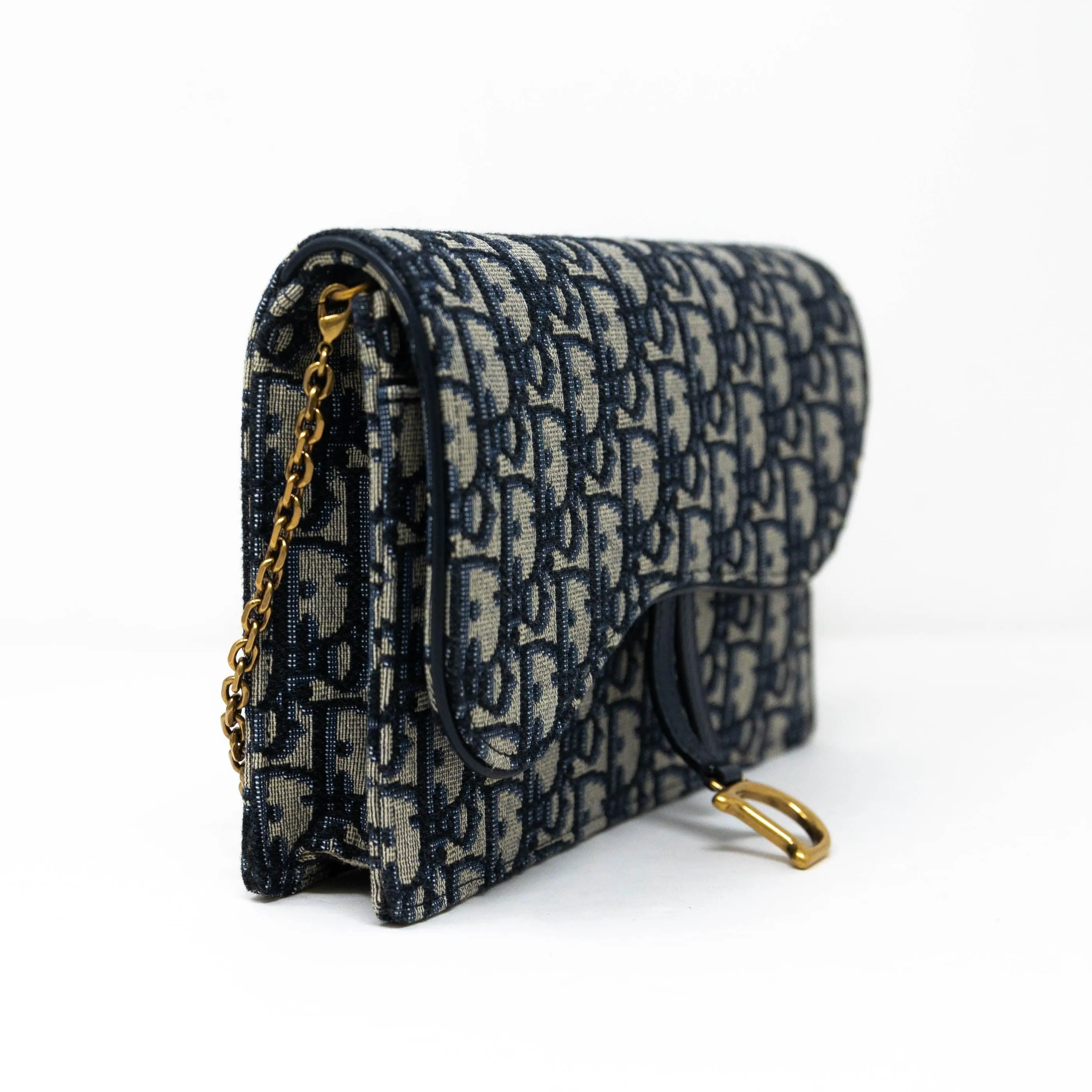Dior Blue Oblique Saddle Pouch