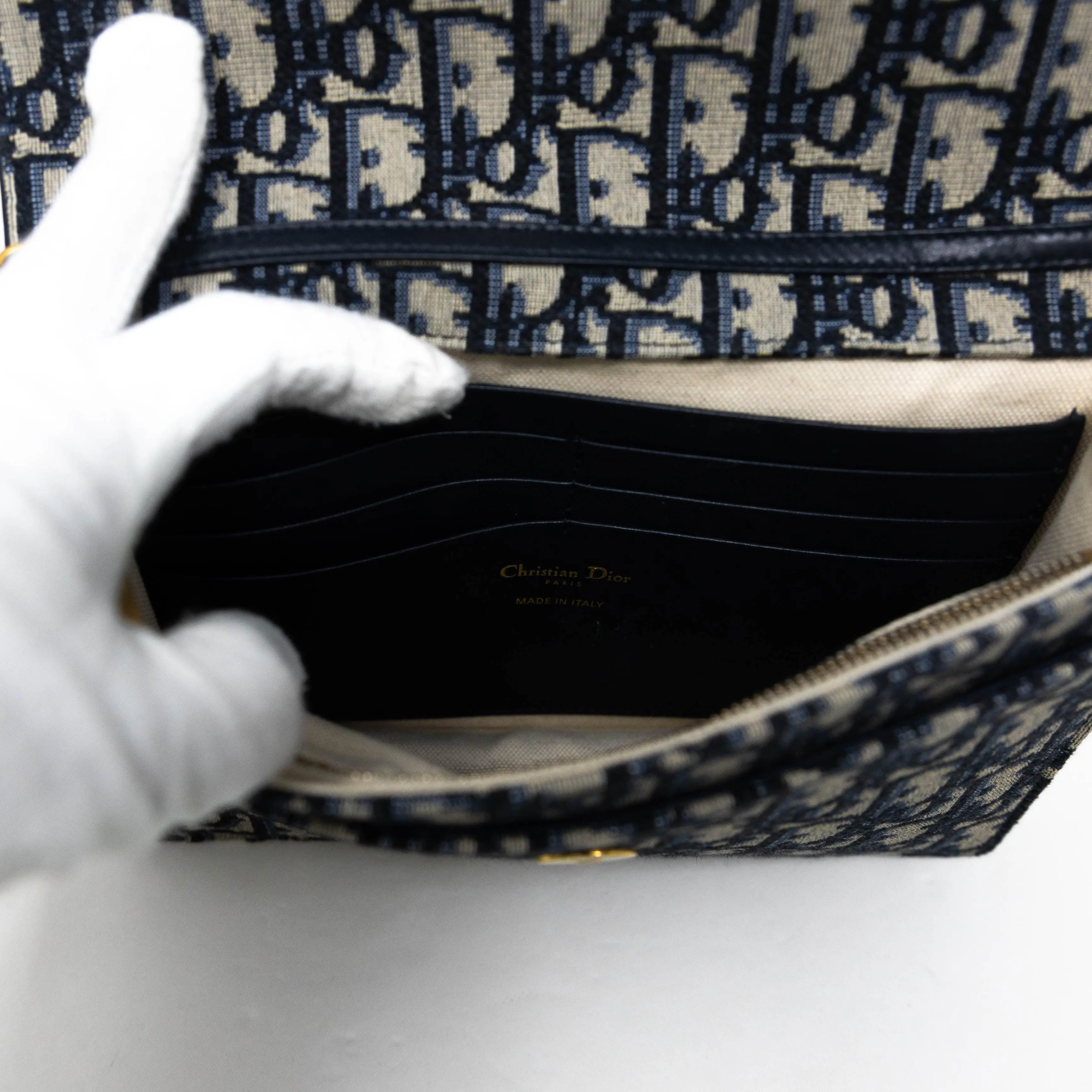 Dior Blue Oblique Saddle Pouch