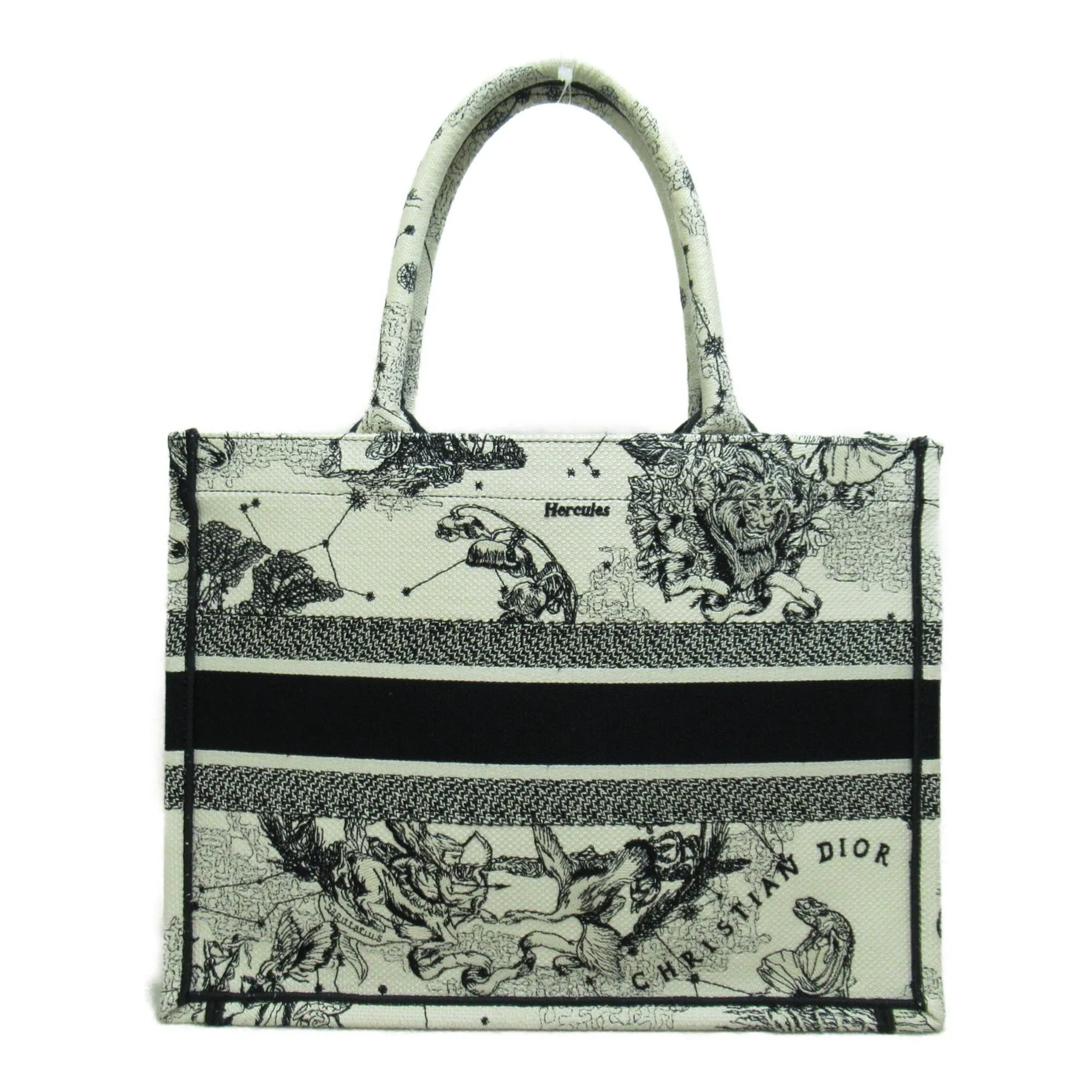 Dior book tote bag Black White canvas M1296ZRHZ_M941